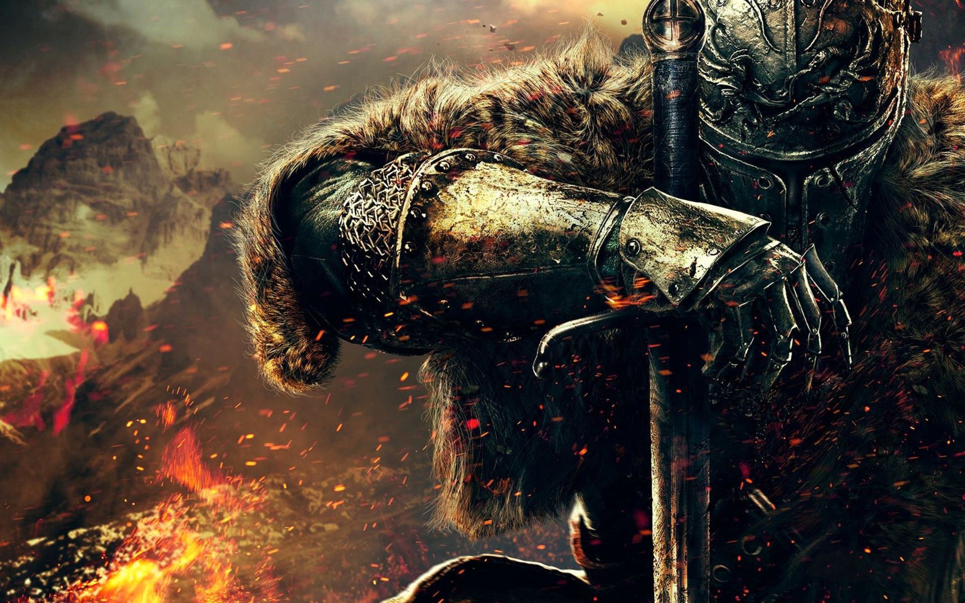 Wallpaper, video games, knight, Dark Souls II, sword, medieval, screenshot, special effects, pc game 1920x1200