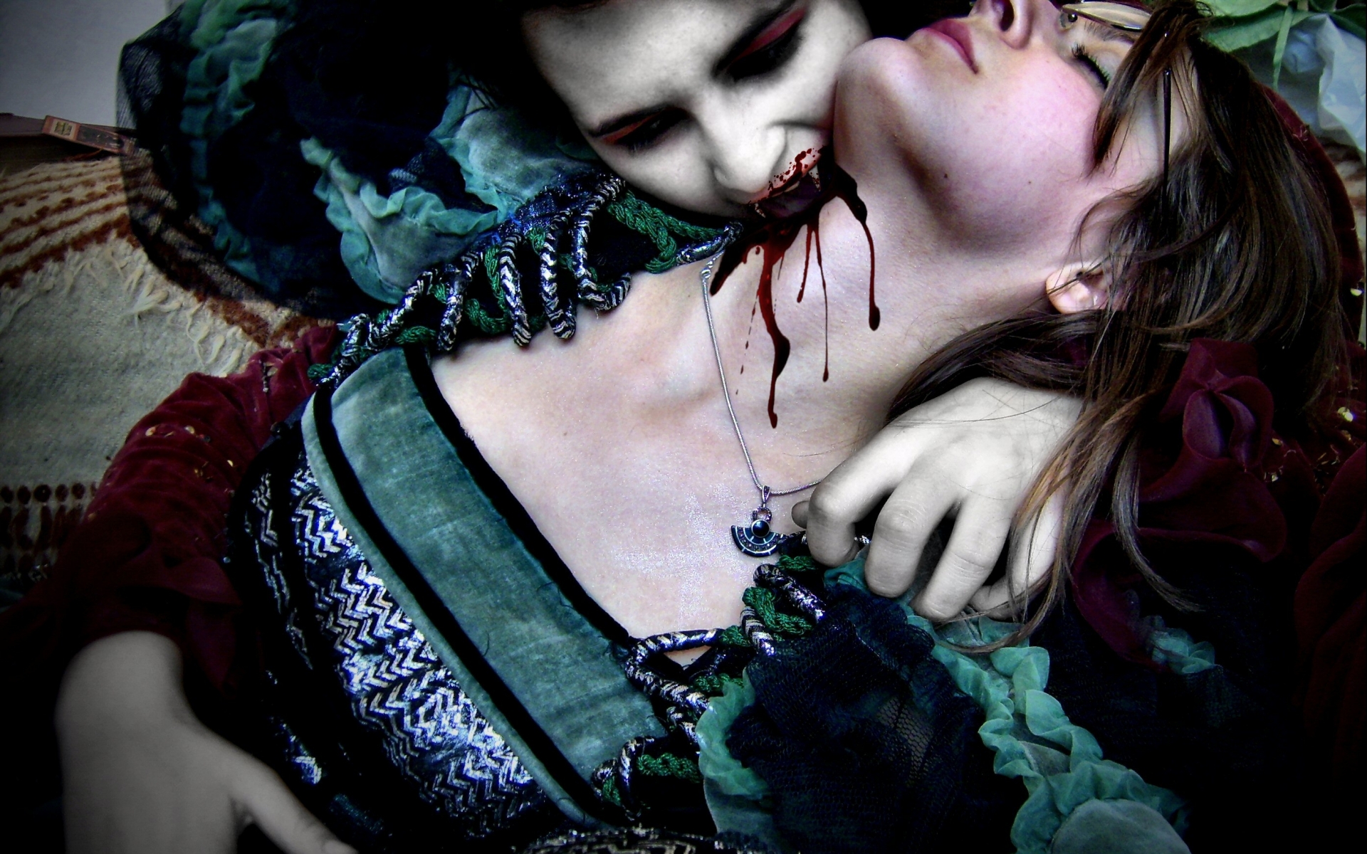 Wallpaper, 1920x1200 px, blood, dark, evil, fantasy, gore, Gothic, horror, macabre, men, mood, vampire, women 1920x1200
