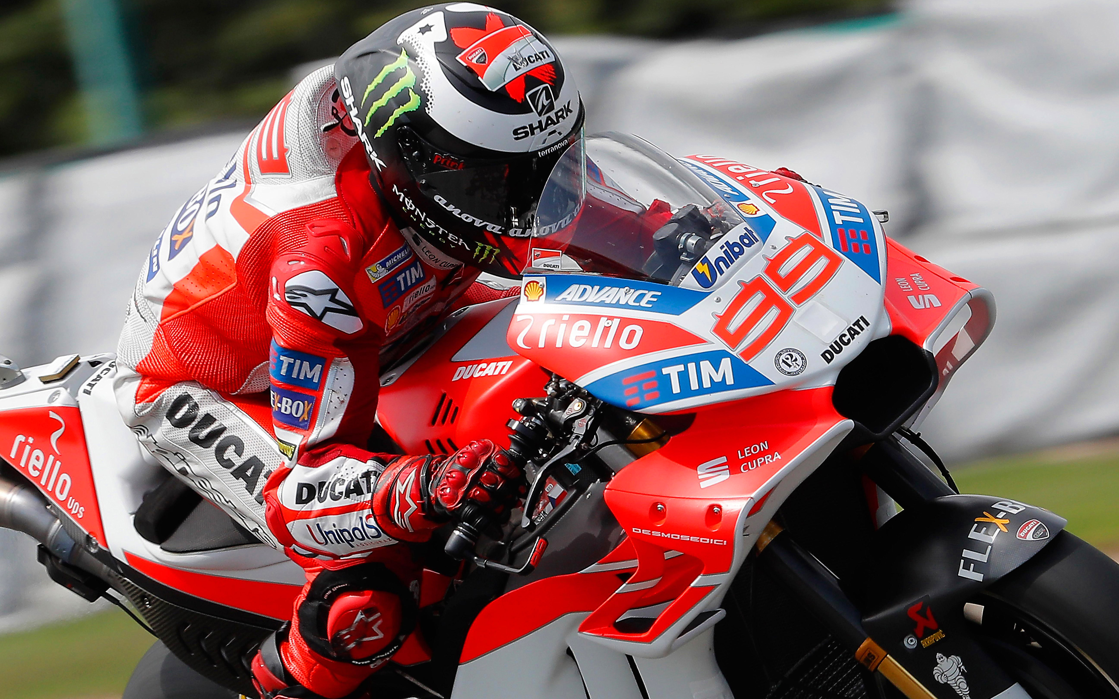 Download Wallpaper 4k, Jorge Lorenzo, Close Up, MotoGP, 2017 Bikes, Sportbikes, Ducati Corse MotoGP Team For Desktop With Resolution 3840x2400. High Quality HD Picture Wallpaper