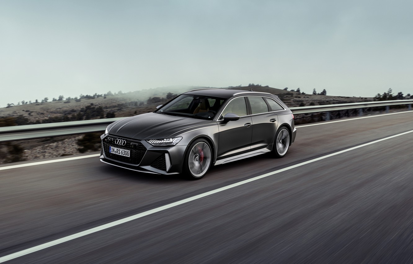 Wallpaper Road, Audi, The Fence, Universal, RS 6, 2020, 2019, Dark Gray, V8 Twin Turbo, RS6 Avant Image For Desktop, Section Audi