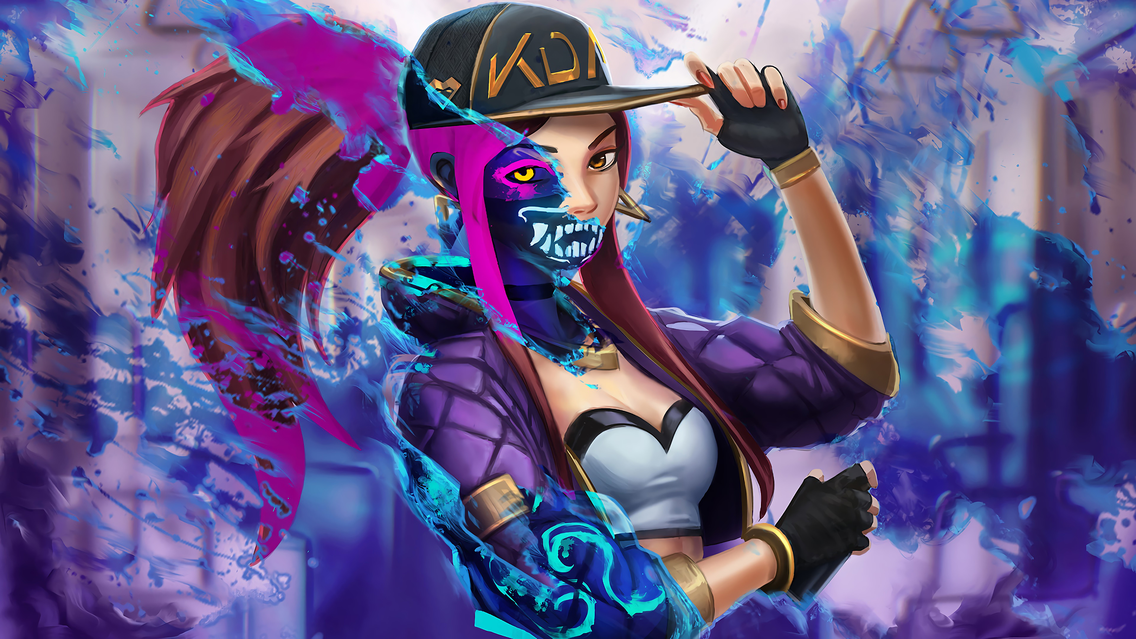 Wallpaper 4k K DA Akali LoL League Of Legends Lol Wallpaper
