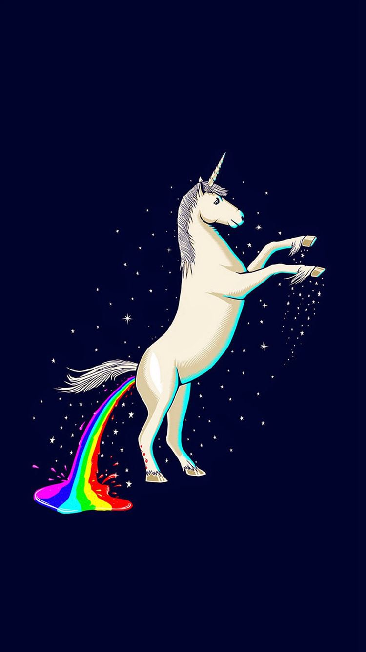 Unicorn Shitting Rainbows iPhone 8 Wallpaper Free Download