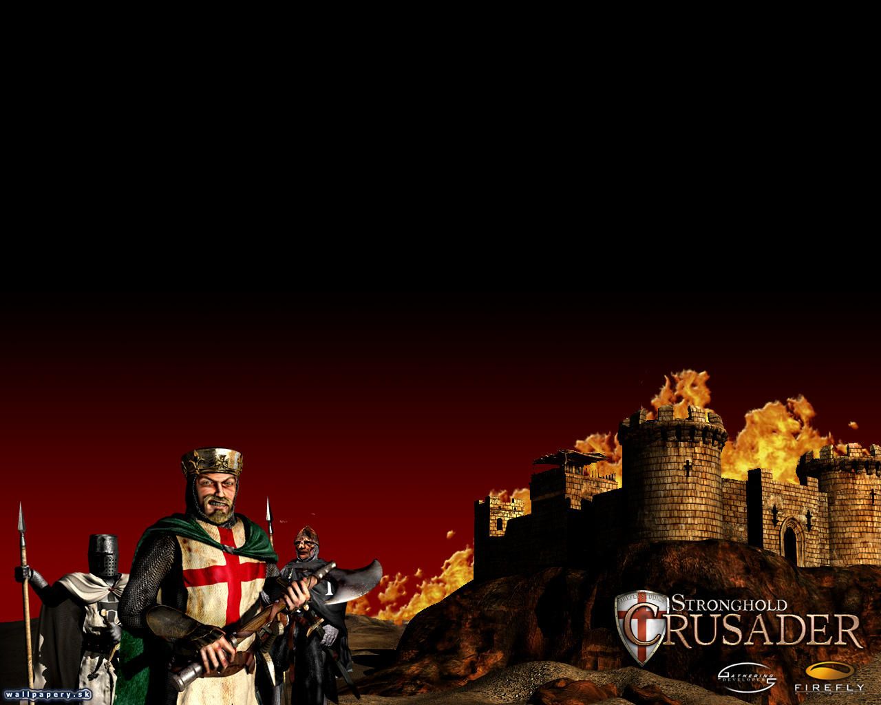 Castle in fire (Wallpaper > Stronghold: Crusader)