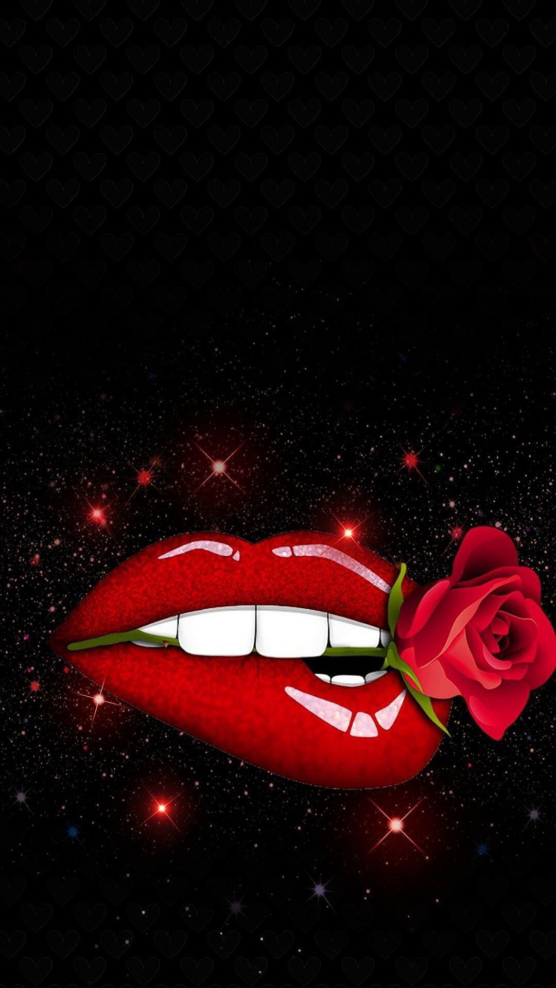 Unique Lips Wallpaper for Mobile. Flower phone wallpaper, Lip wallpaper, Wallpaper iphone roses