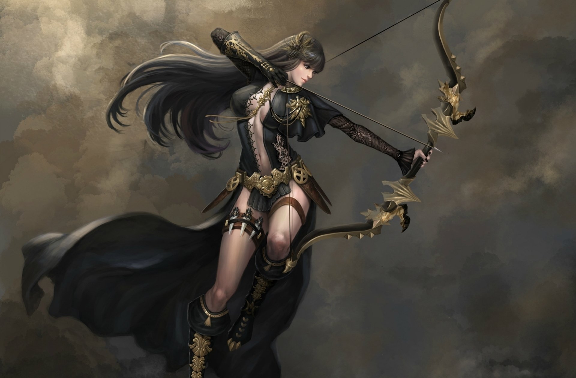 Fantasy Archer Warrior Woman HD Wallpaper