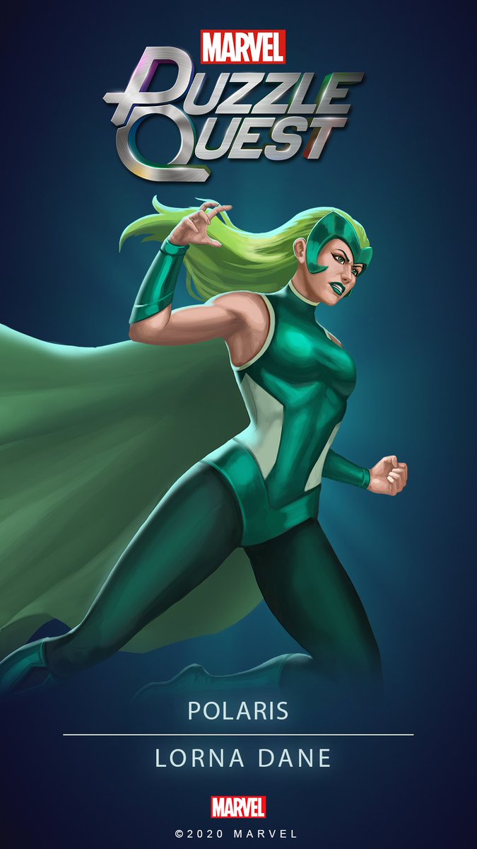 MARVEL Puzzle Quest All The Electromagnetic Energy On Your Phone With The ALL NEW Polaris (Lorna Dane) Wallpaper! #MarvelPuzzleQuest #LornaDane