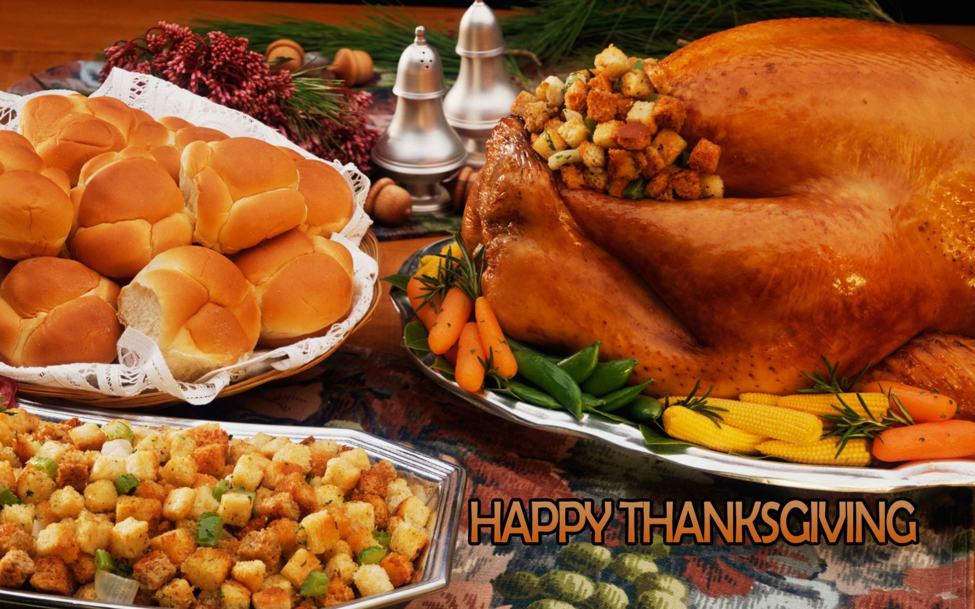 thanksgiving turkey dinner wallpaper