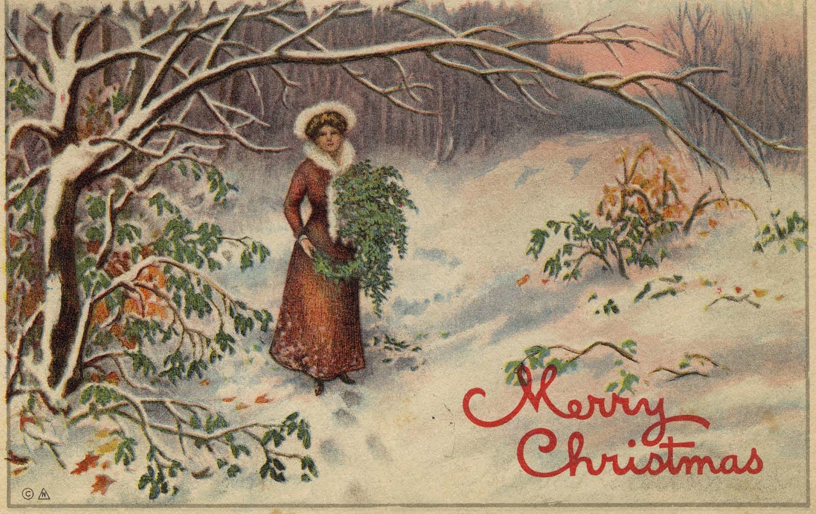 Vintage Christmas Background Desktop HD Wallpaper