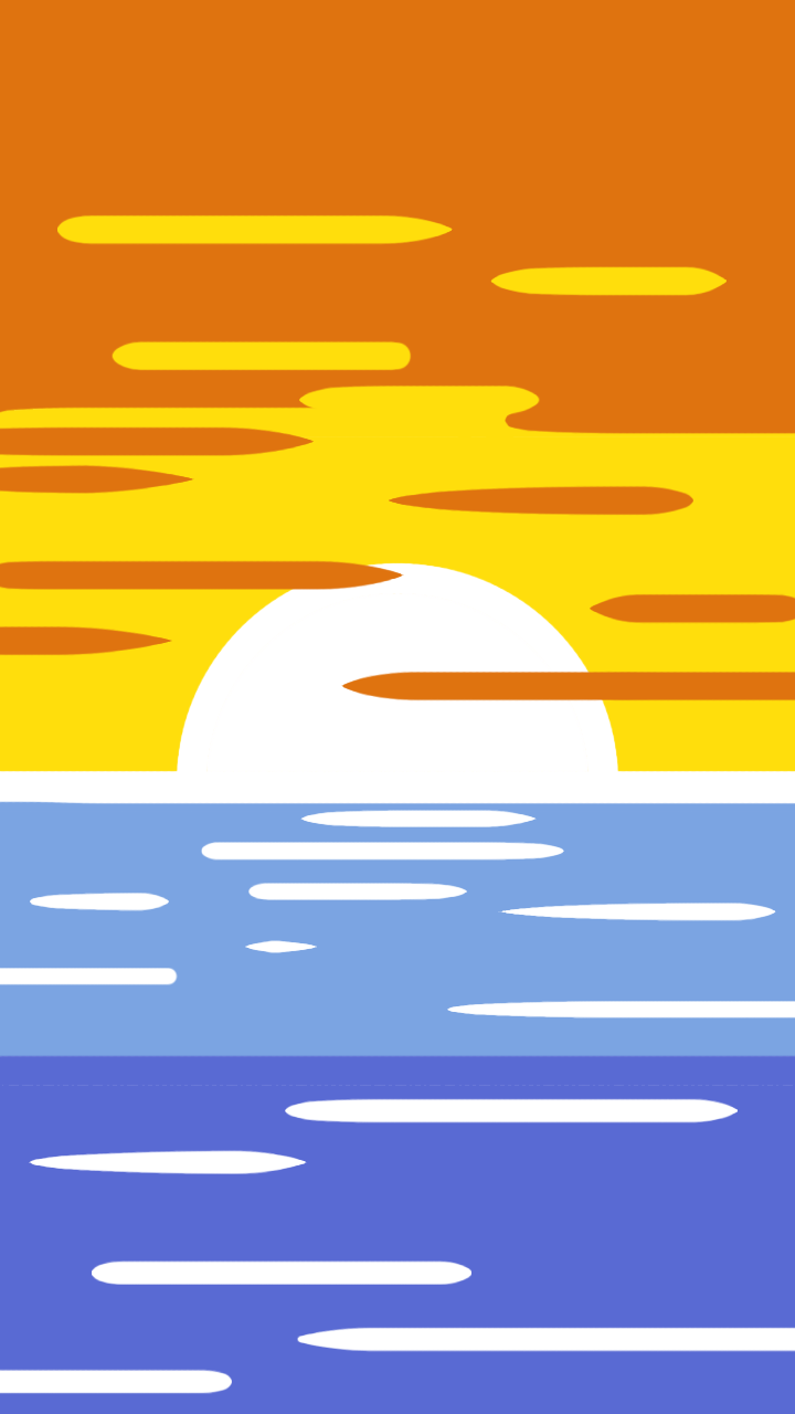 I realized the aroace flag looked like a sunset over the ocean so I tried making a wallpaper for it. I'm terrible at sunsets and I never do this simplistic of drawings
