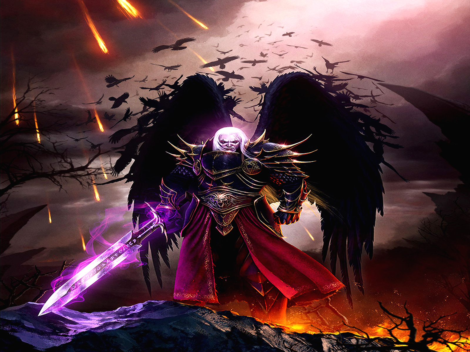 Angel Dark Wallpaper Knight With Wings