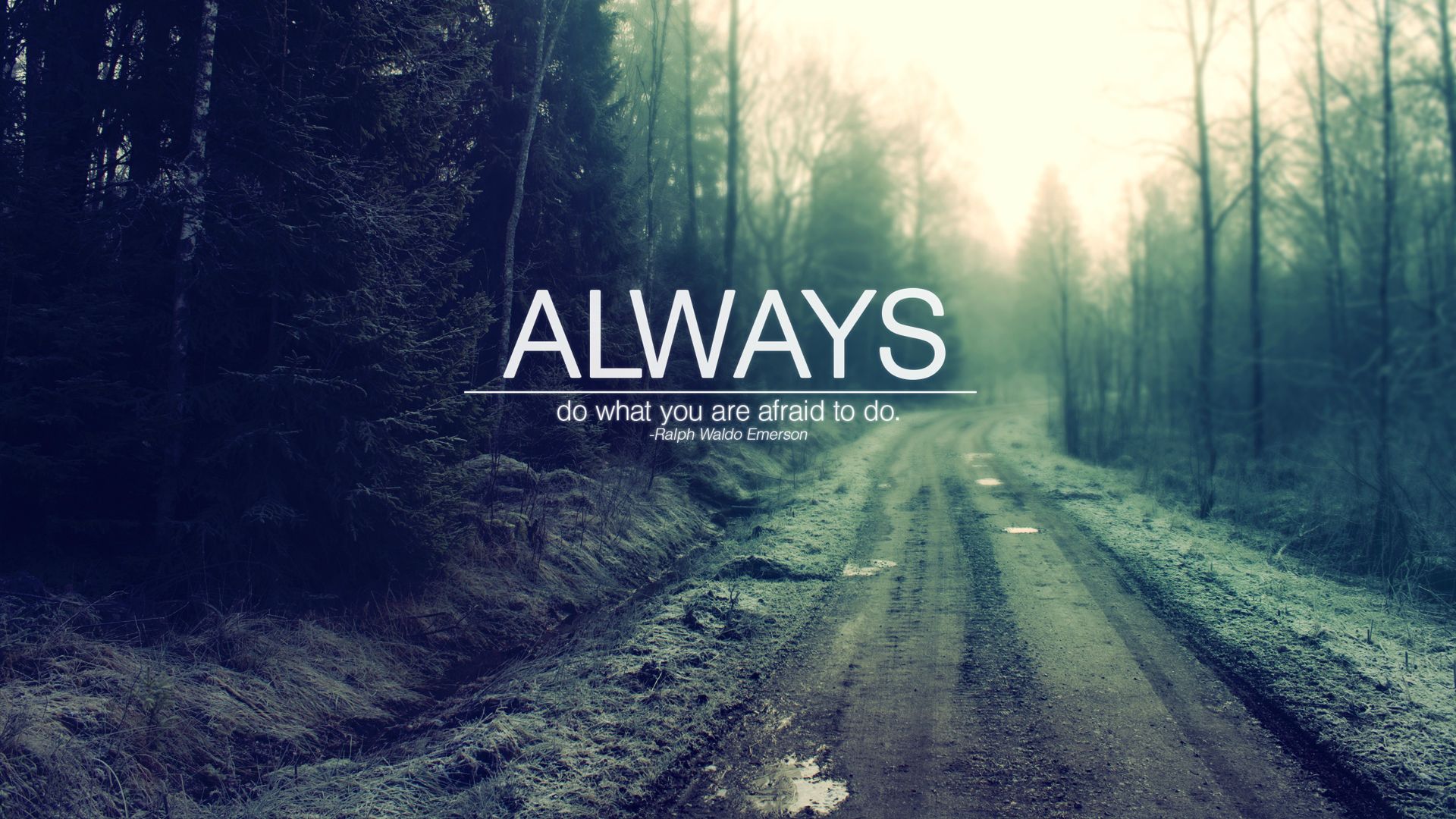 Always do what you afraid to do Waldo Emerson / Good