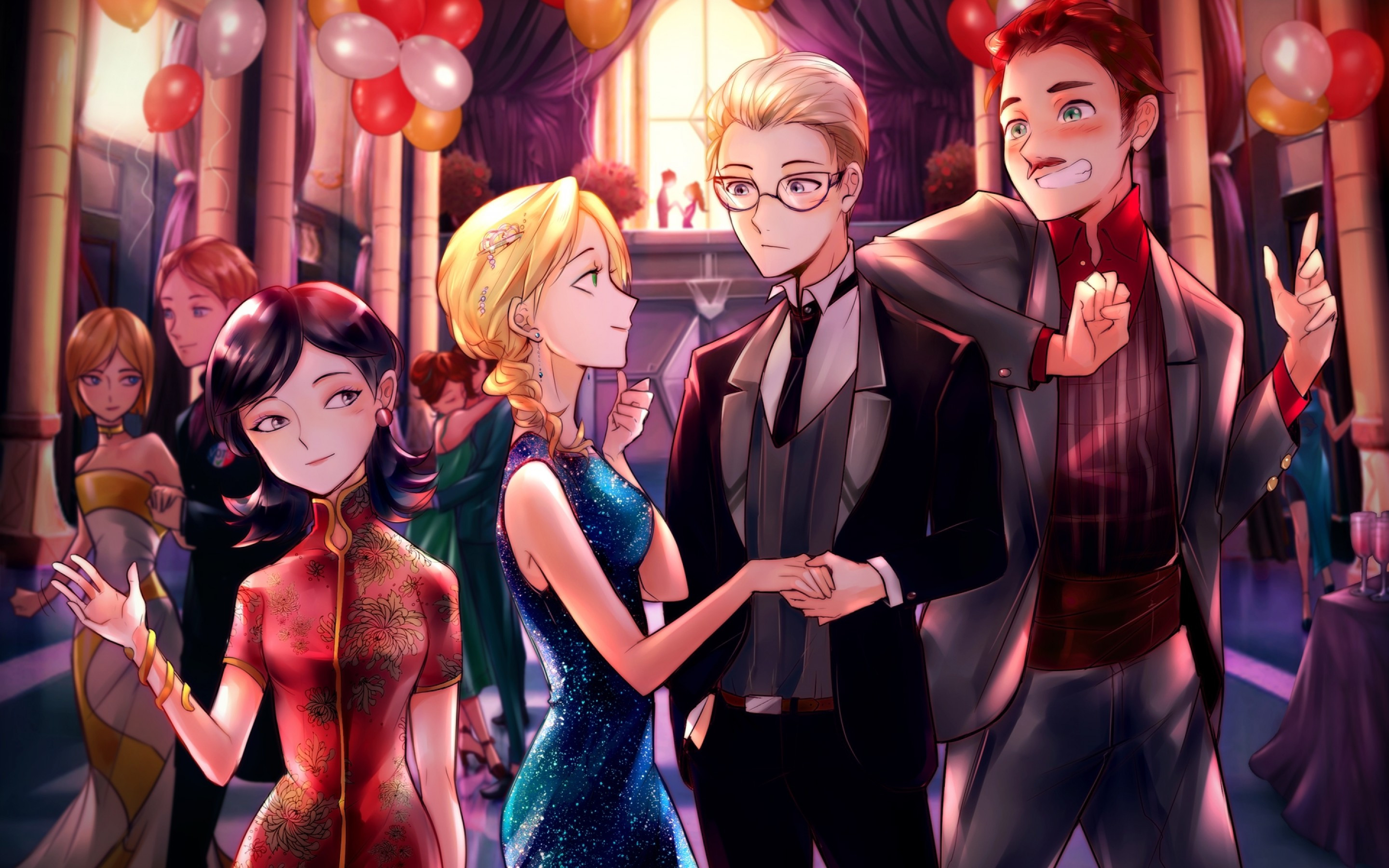 Download 2880x1800 Emilie Agreste, Miraculous Ladybug, Tom Dupain, Anime Style Wallpaper for MacBook Pro 15 inch