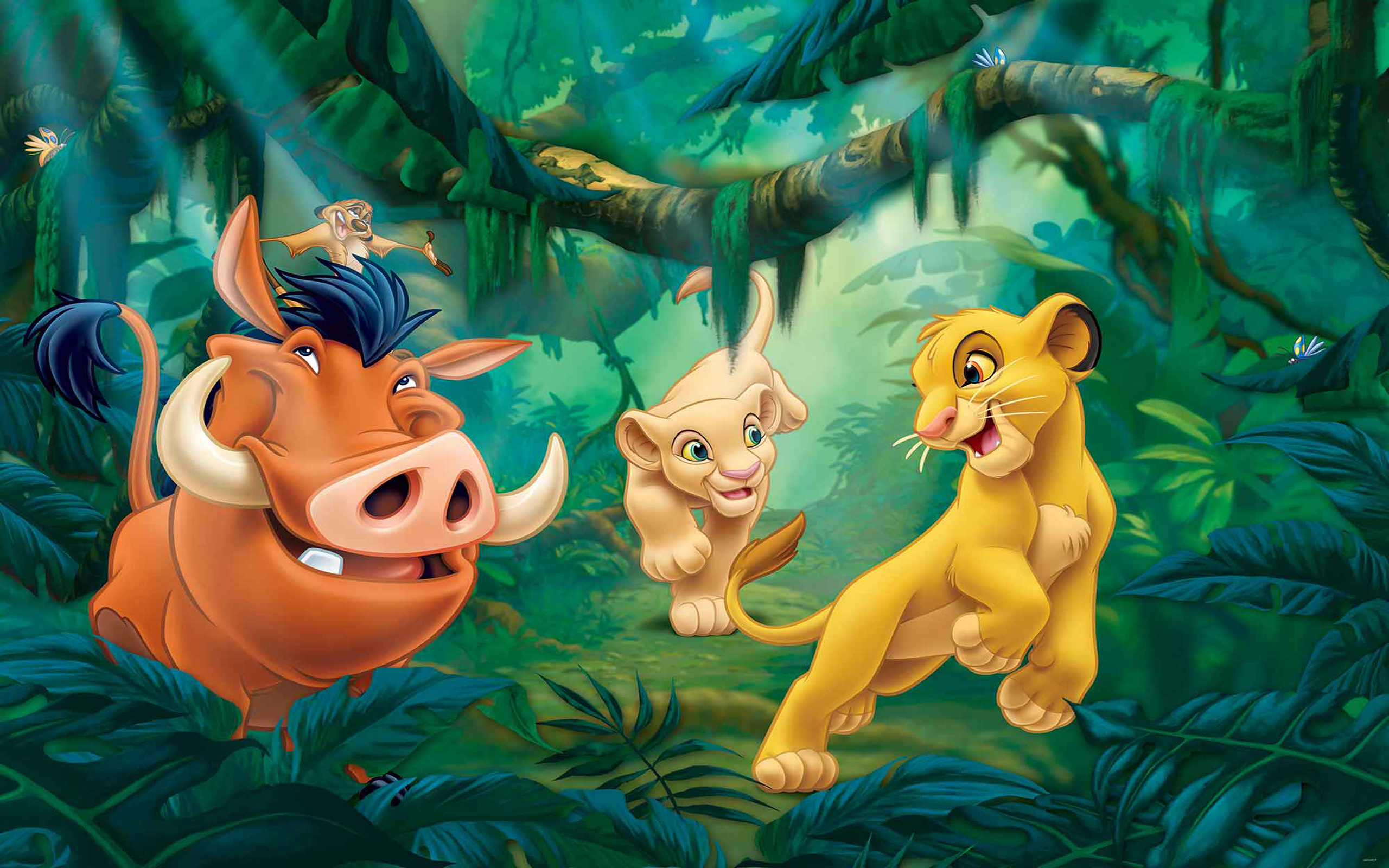 Cartoons Disney The Lion King Simba Nala Timon And Pumba Photo Wallpaper HD 3560x1600, Wallpaper13.com