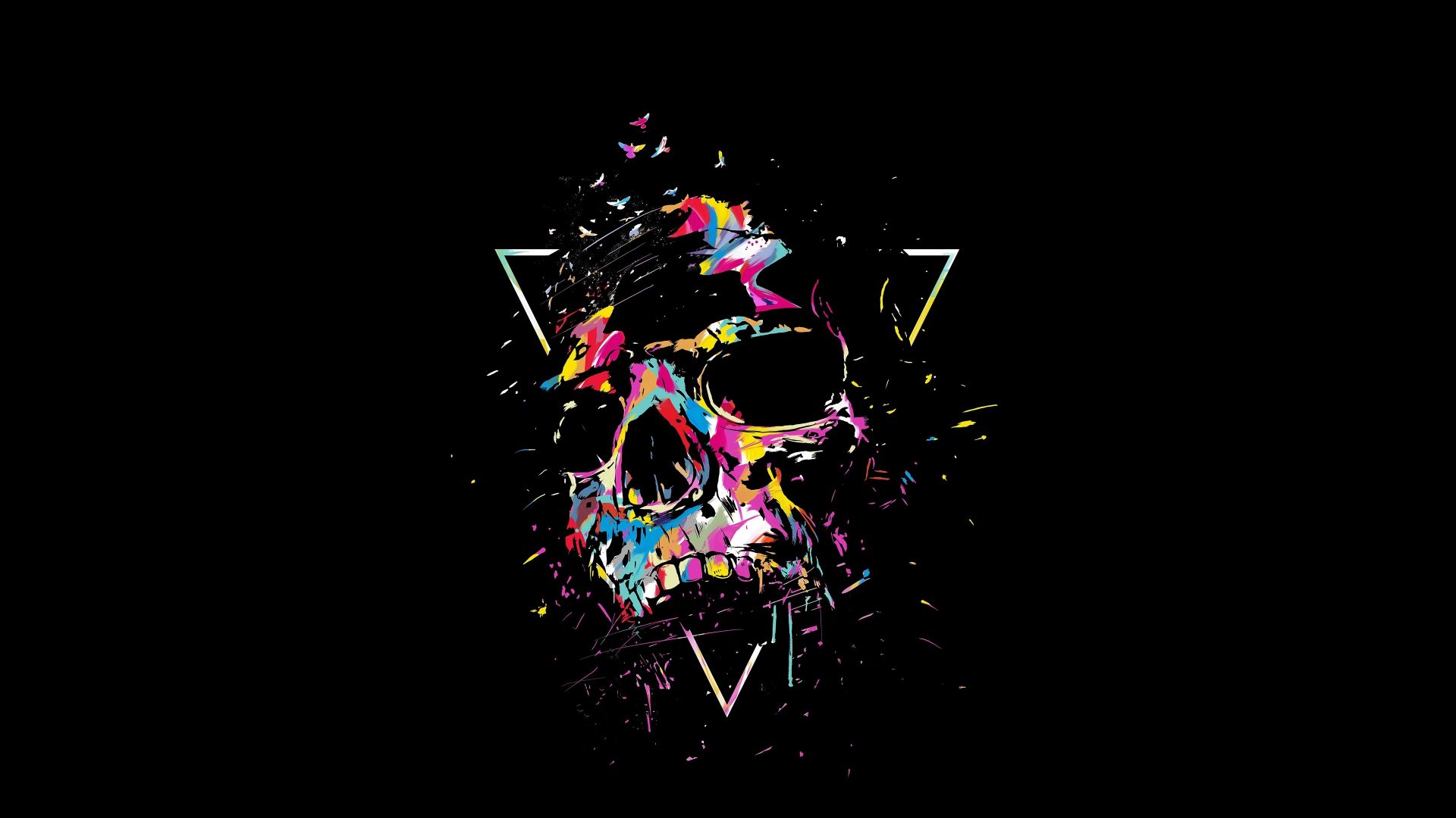 Skull, Multi Color, Sketch Art Wallpaper, HD Image, Picture, Background, 7c85b4