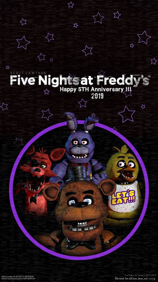 HAPPY 5TH ANNIVERSARY FNAF!!!. Fnaf wallpaper, Fnaf, Fnaf drawings
