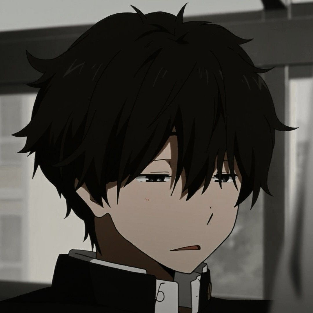 anime. anime icons boy. aesthetic anime icons. hyouka. hyouka icons.  houtarou oreki. oreki icons. dark anime icons.