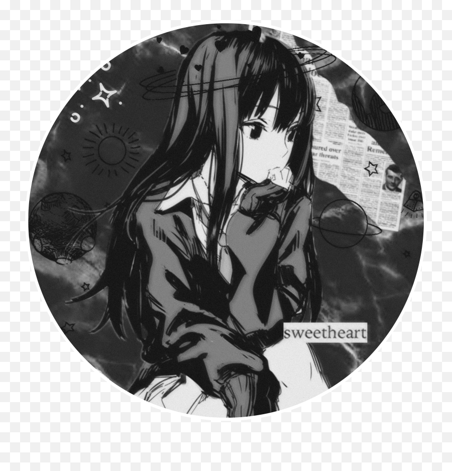 Monochrome Edgy Anime Icon Anime Girl Monochrome Aesthetic Png, Hyouka Folder Icon transparent png image