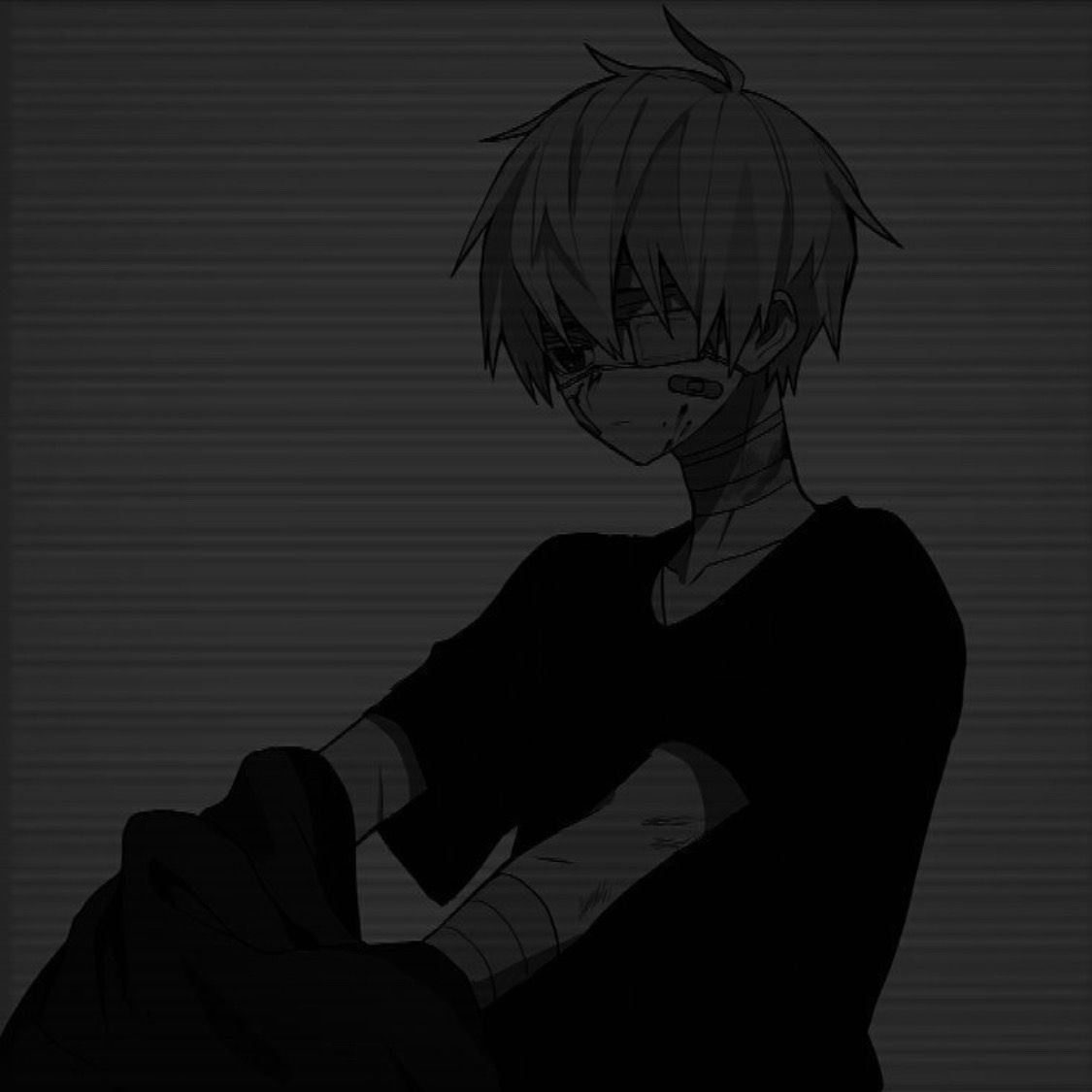 Download Aesthetic Anime Boy Icon Dark Clothes Wallpaper