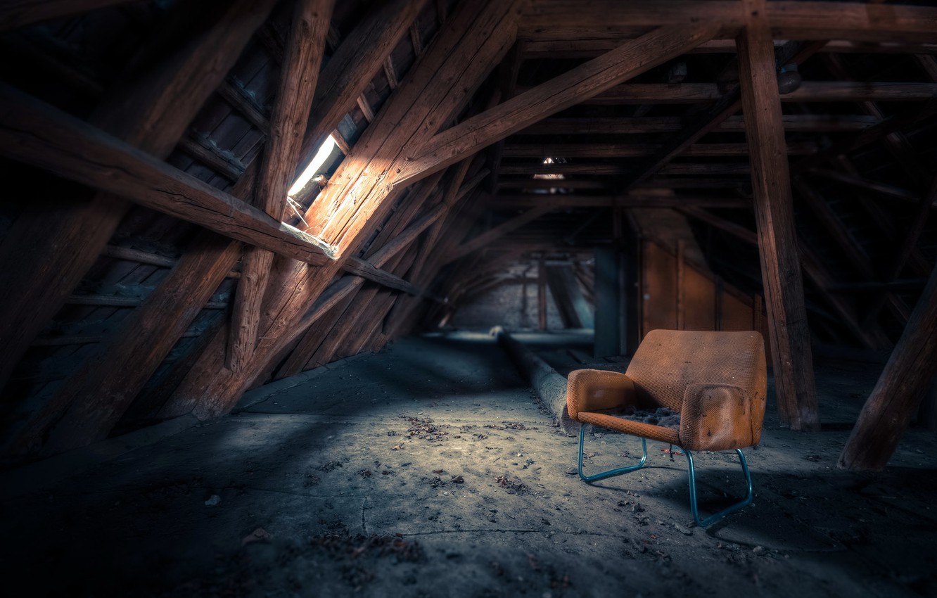 Wallpaper house, chair, attic image for desktop, section разное