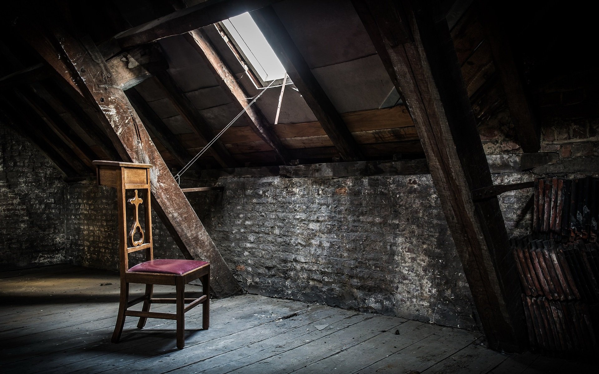 Wallpaper Chair, attic, window 1920x1200 HD Picture, Image