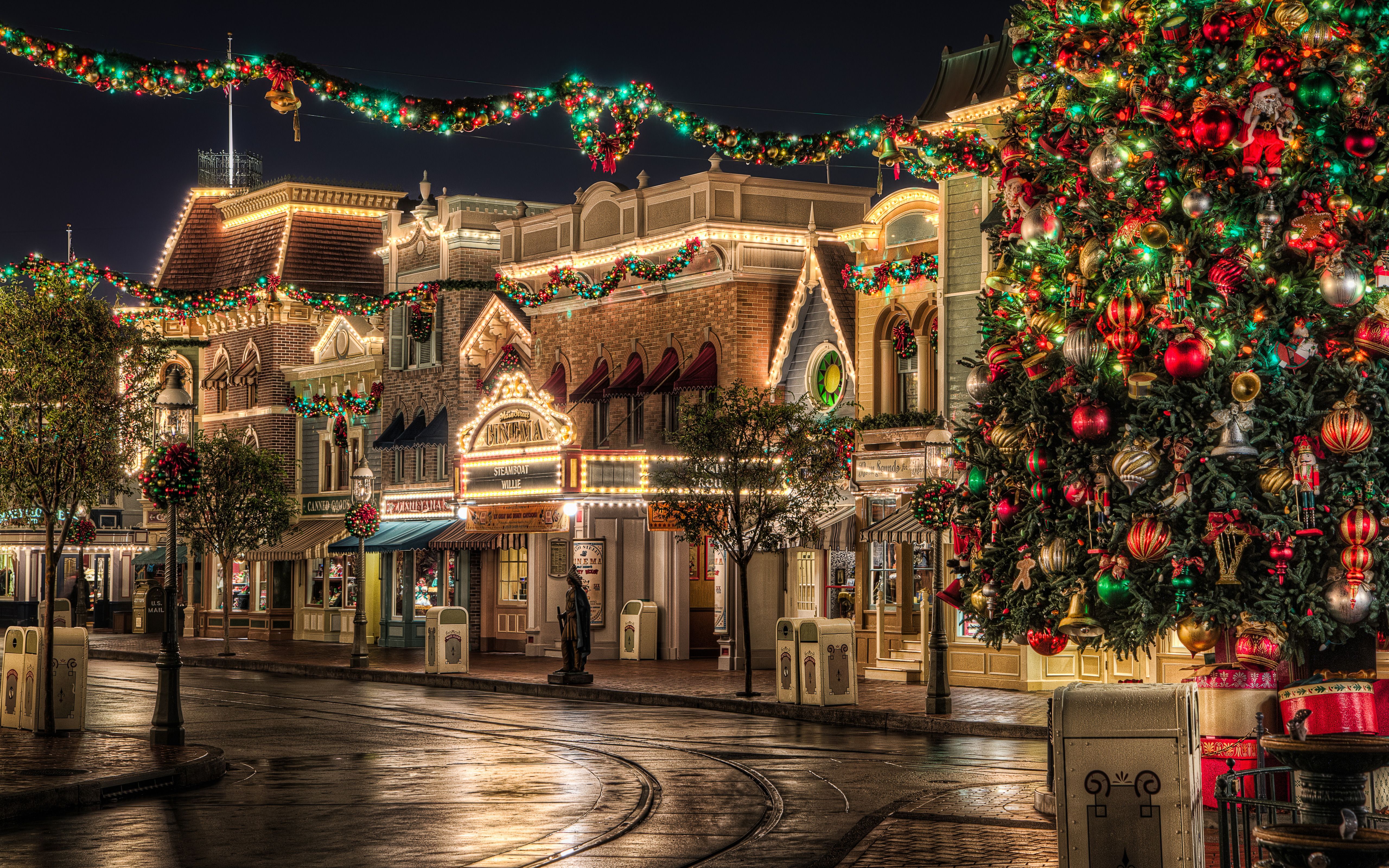 Walt Disney World Resort Wallpaper for Desktop Laptop and SmartPhones. Disneyland christmas, Disney christmas, Christmas town