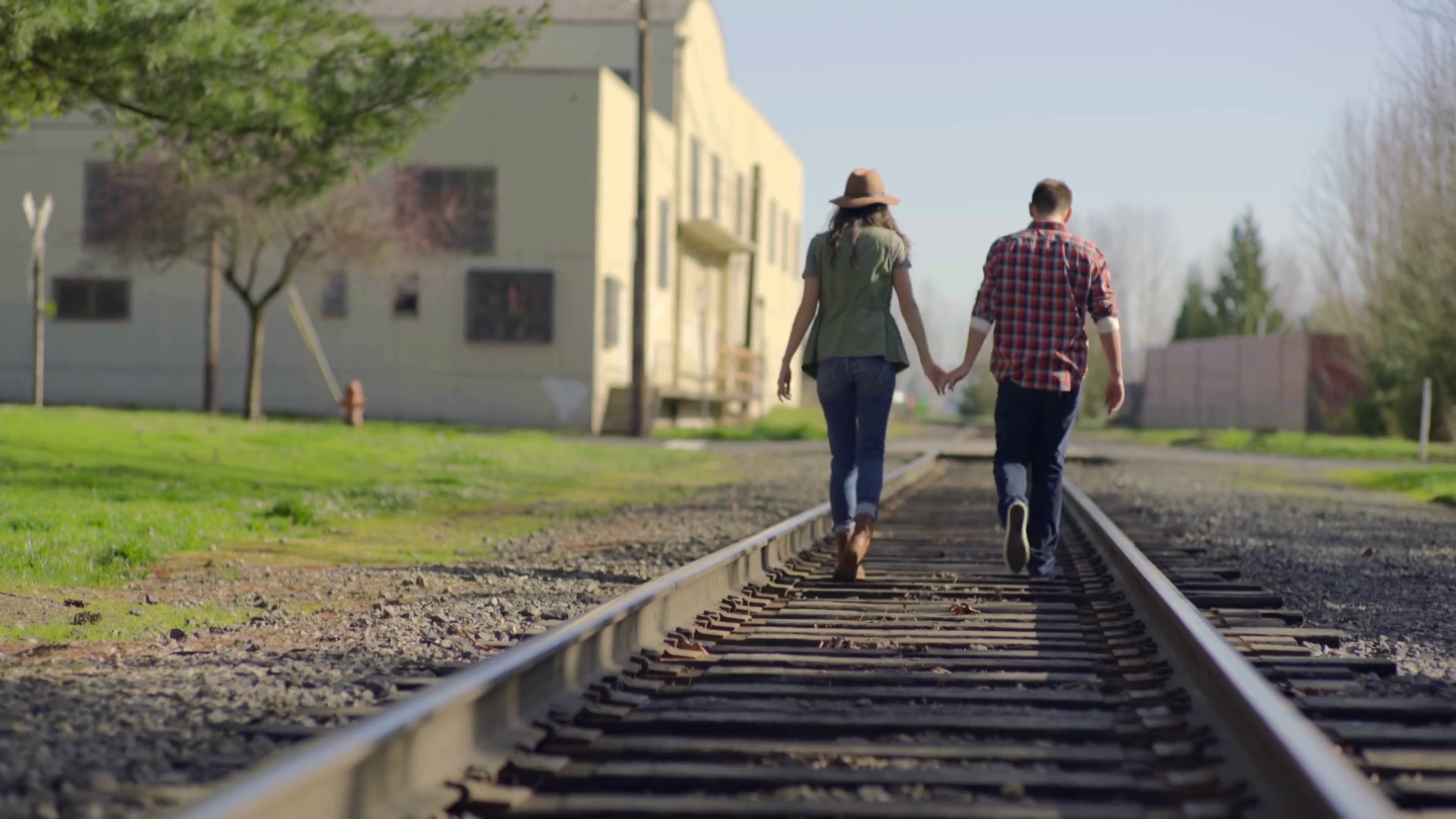 Free photo: Couple on Railroad, Road, Travel