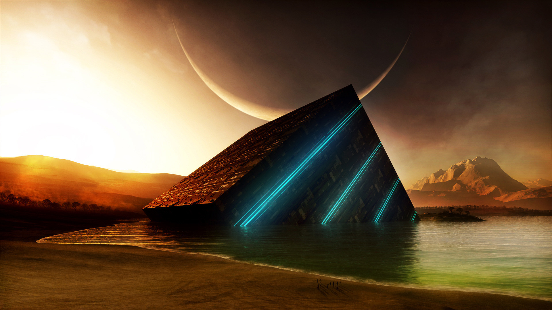 Sci Fi Planetscape HD Wallpaper