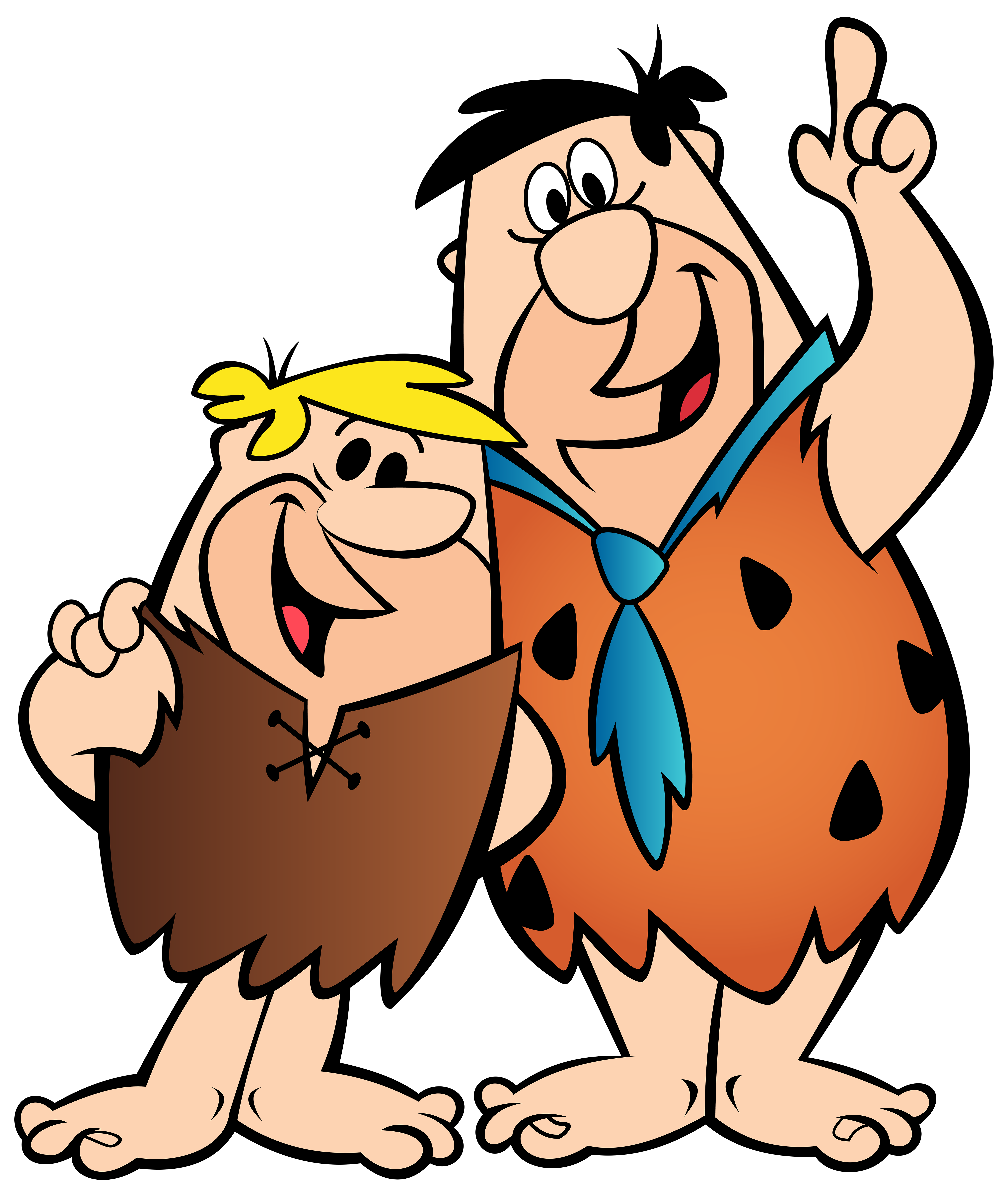 Fred Flintstone and Barney Rubble PNG Clip Art Image.