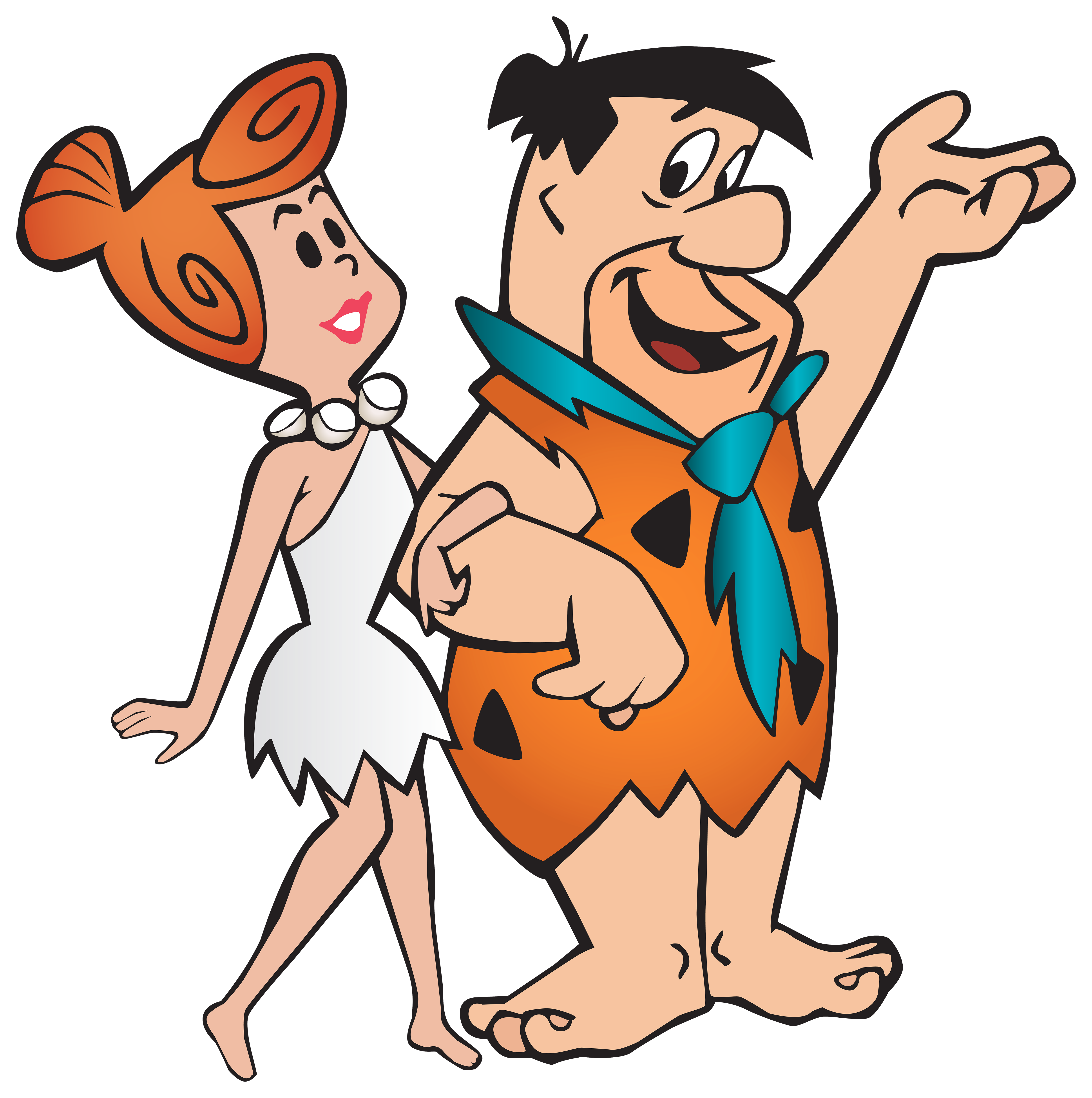 Fred and Wilma Flintstone Transparent PNG Clip Art Image.
