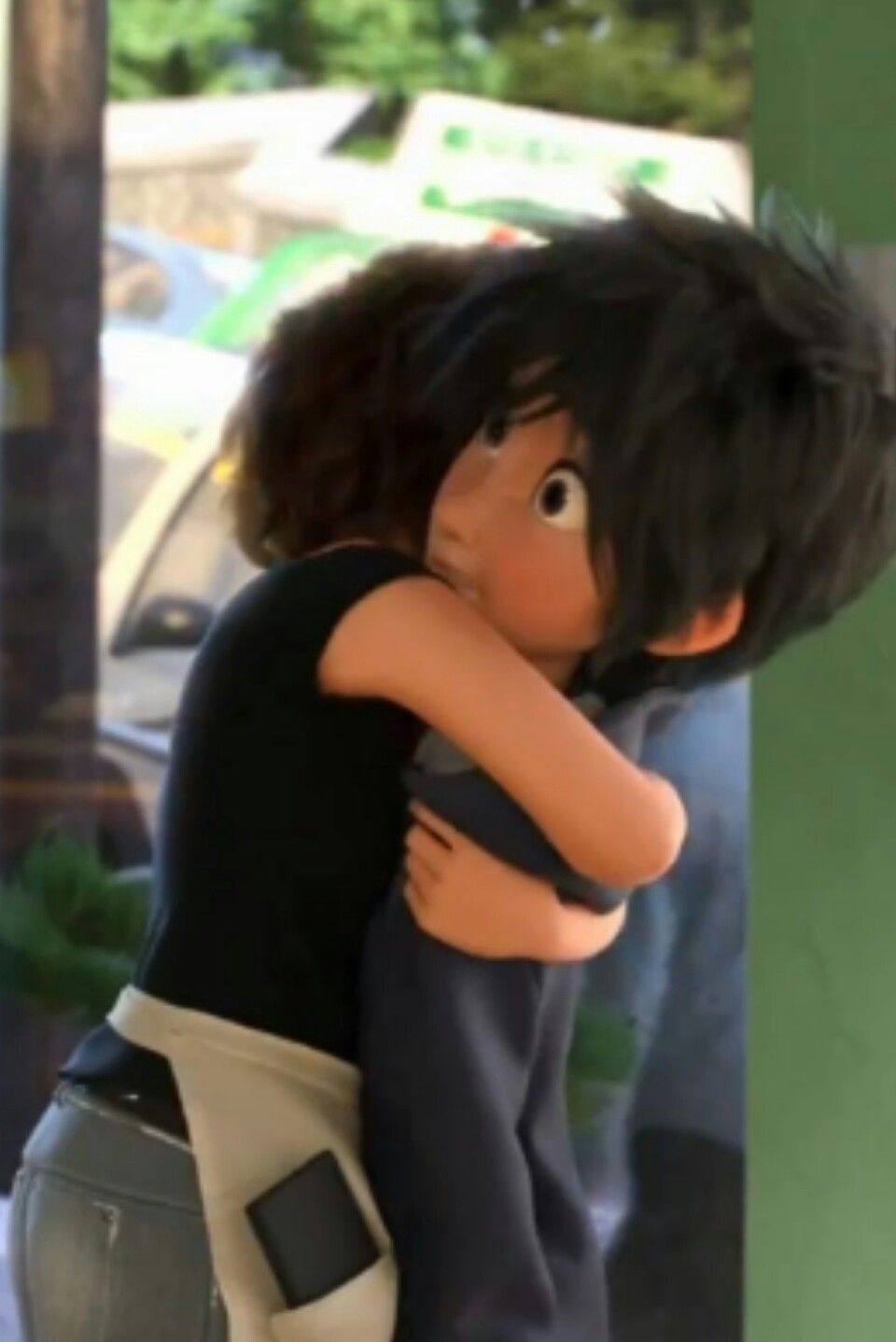 Aunt Cass hugging Hiro Hamada. She always treats Hiro and Tadashi as her own children. Big hero Big hero, Hiro hamada