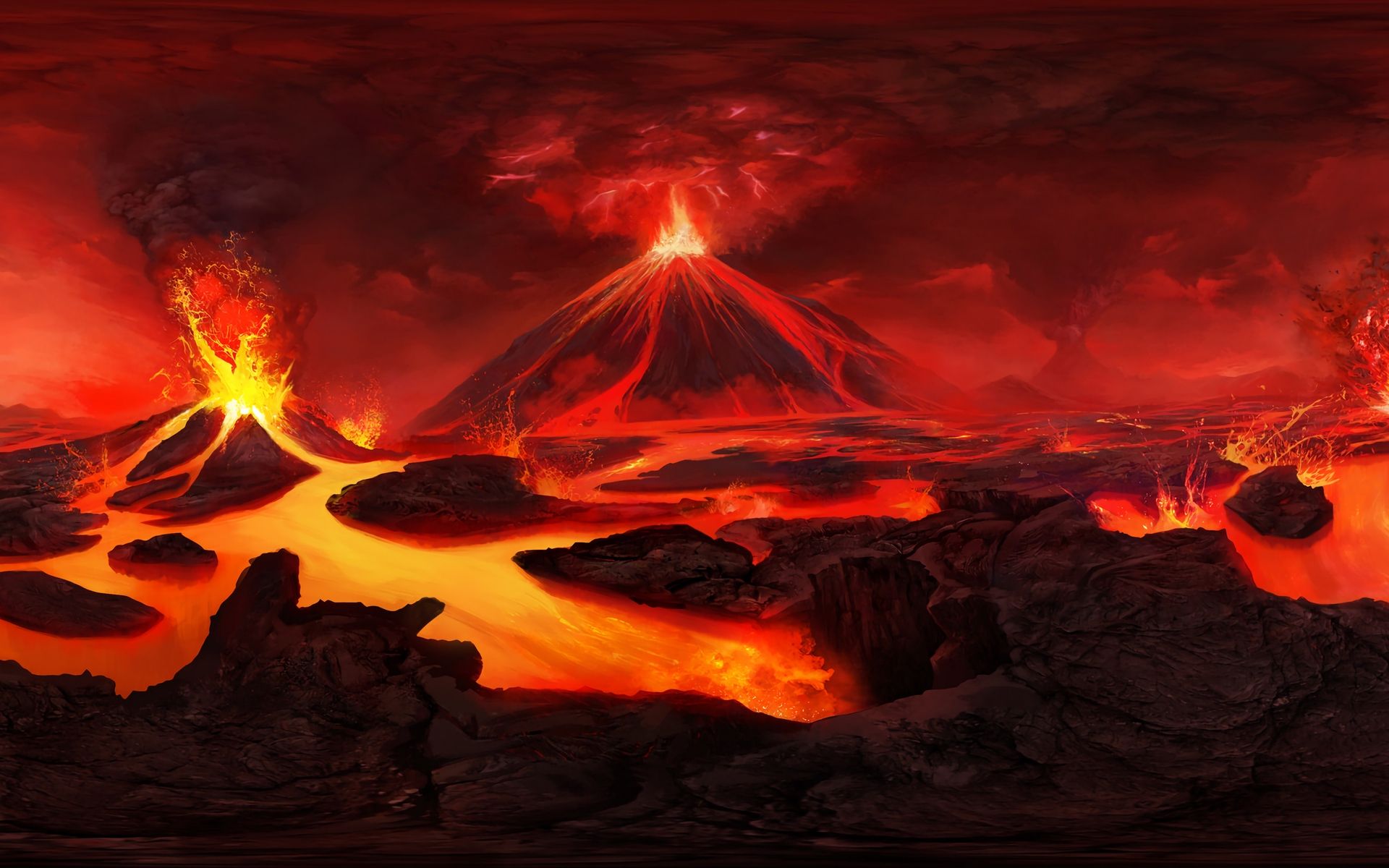 Volcano eruption HD wallpaper. Volcano wallpaper, Landscape wallpaper, HD wallpaper