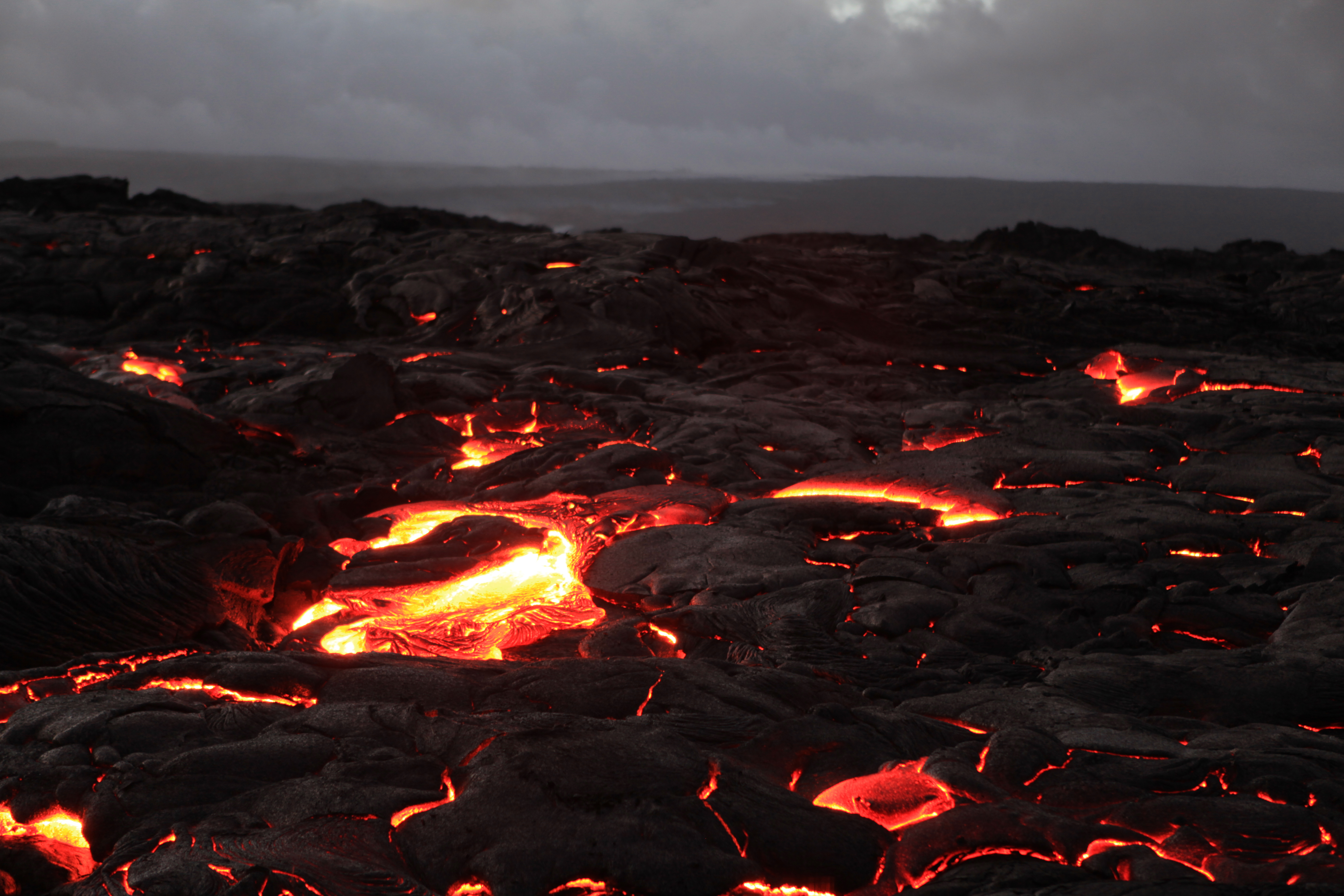 Lava Thrown Up By The Volcano Floor Background