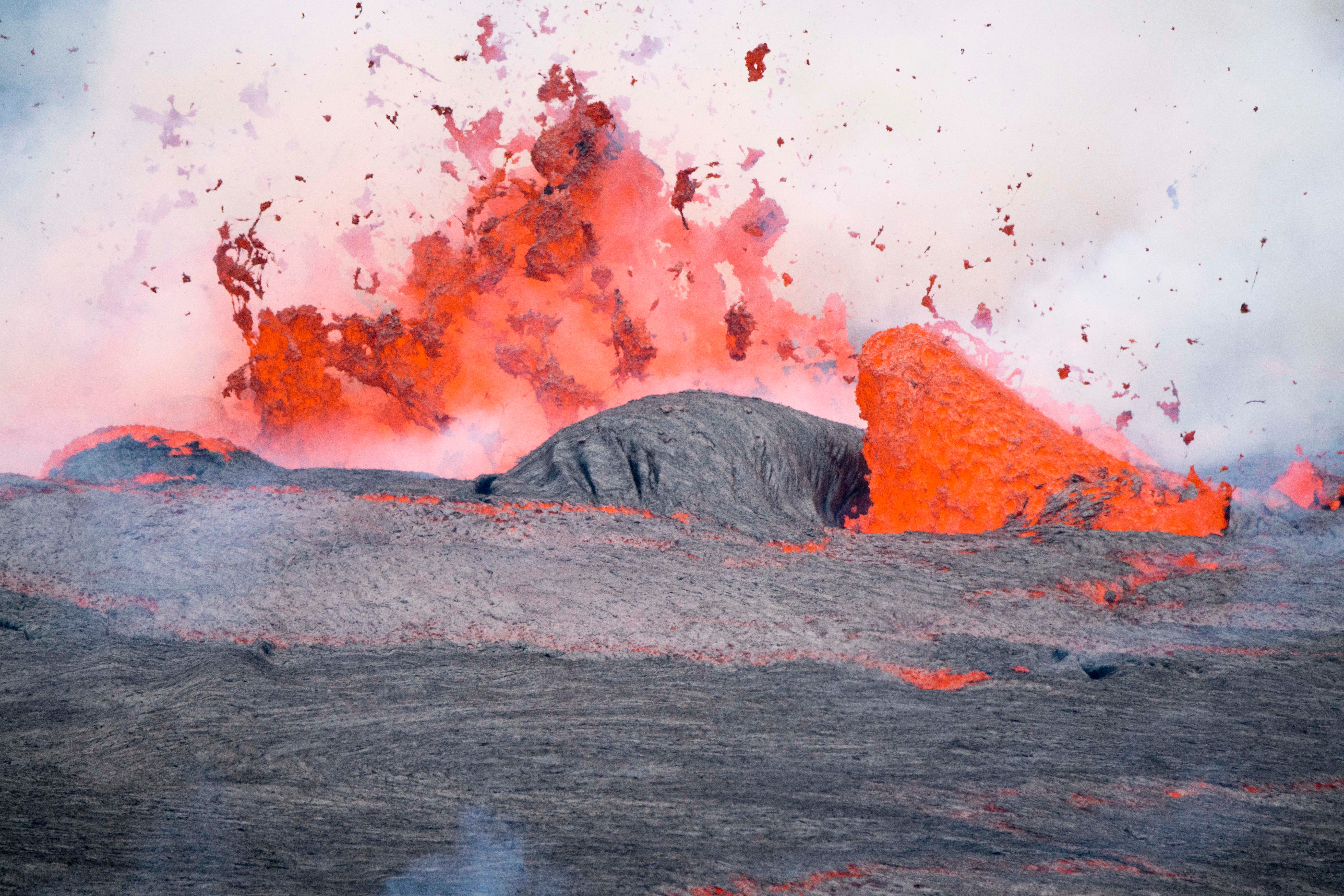 Fire, Lava, Ocean, Smoke, Volcano 4k wallpaper HD Wallpaper