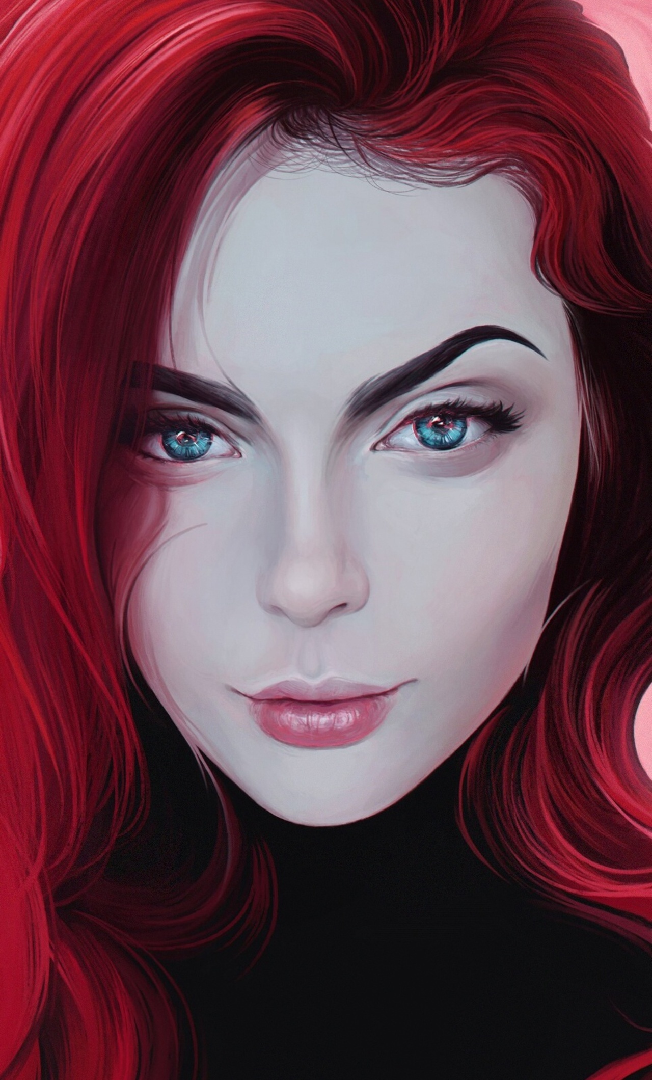Red Head Women Portrait Digital iPhone HD 4k Wallpaper, Image, Background, Photo and Picture