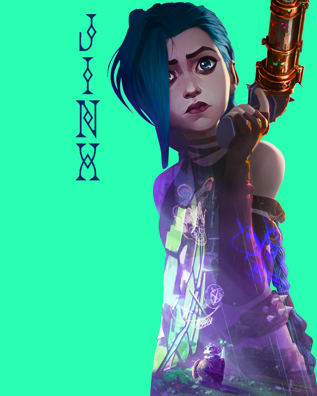 A quick Jinx wallpapers I made from the Arcane poster. : r/leagueofjinx