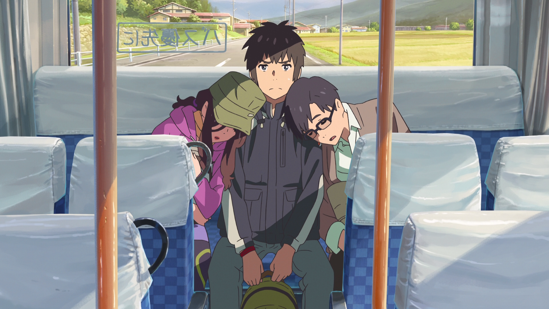 Wallpaper, comic art, your name, Tachibana Taki, Okudera Miki 1920x1080