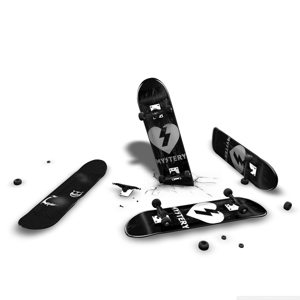Black And White Skateboards Ultra HD Desktop Background Wallpaper for 4K UHD TV, Tablet