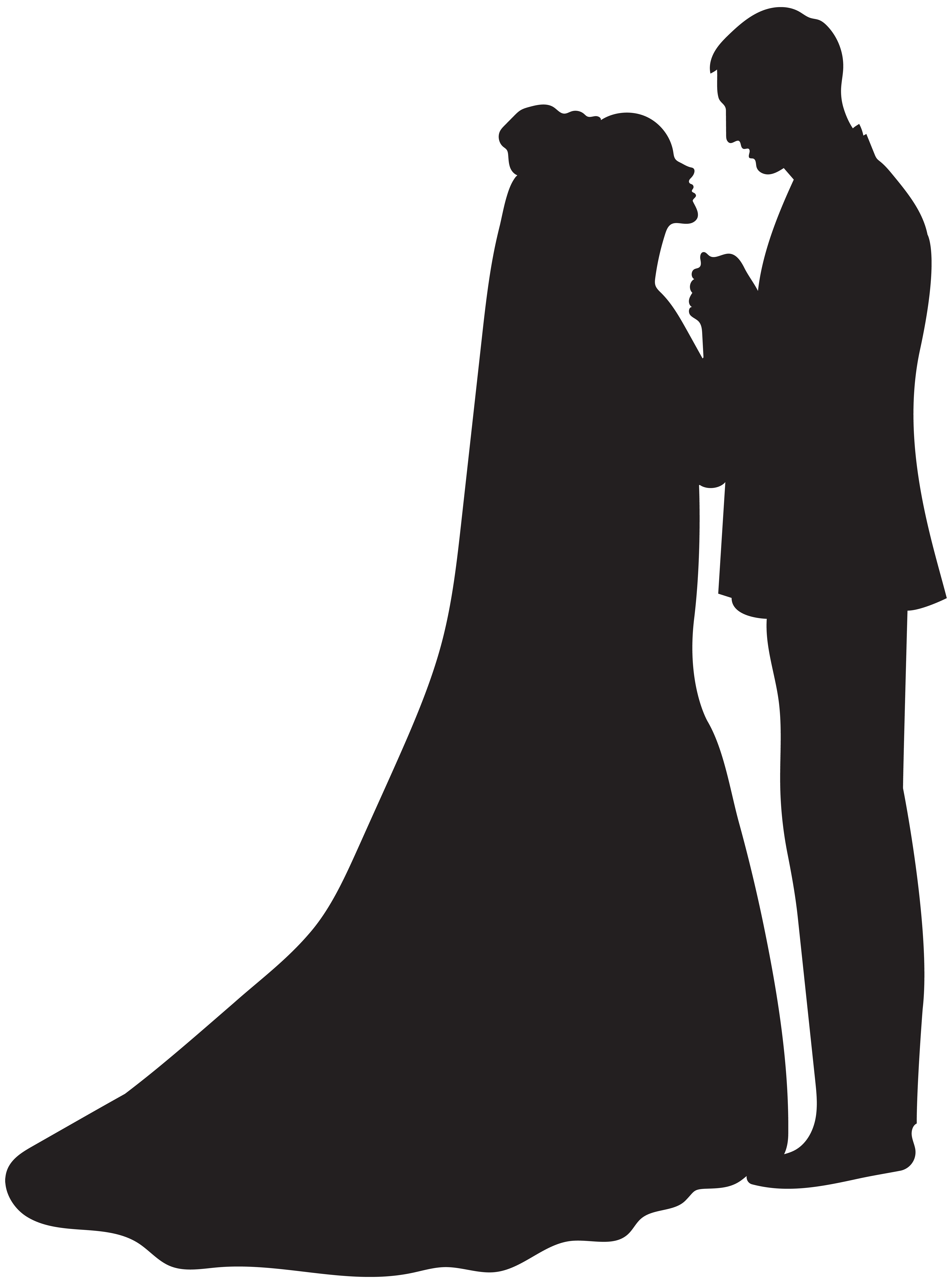 Bride and Groom Silhouette PNG Clip Art​-Quality Image and Transparent PNG Free Clipart
