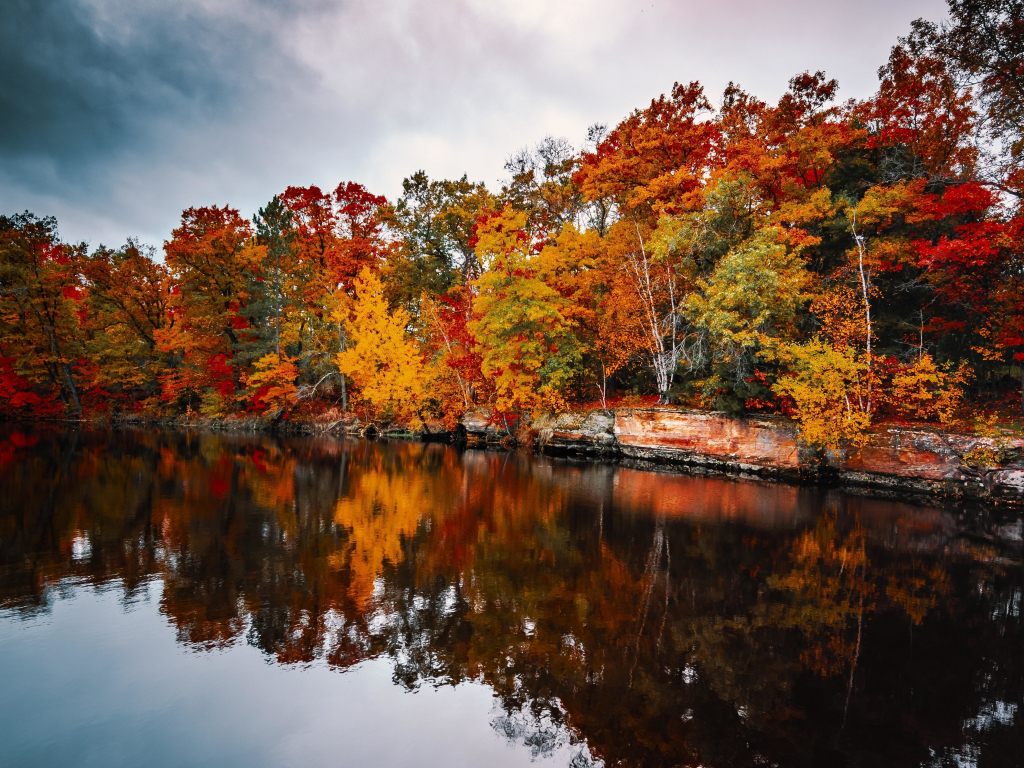 Wallpaper autumn, lake, nature