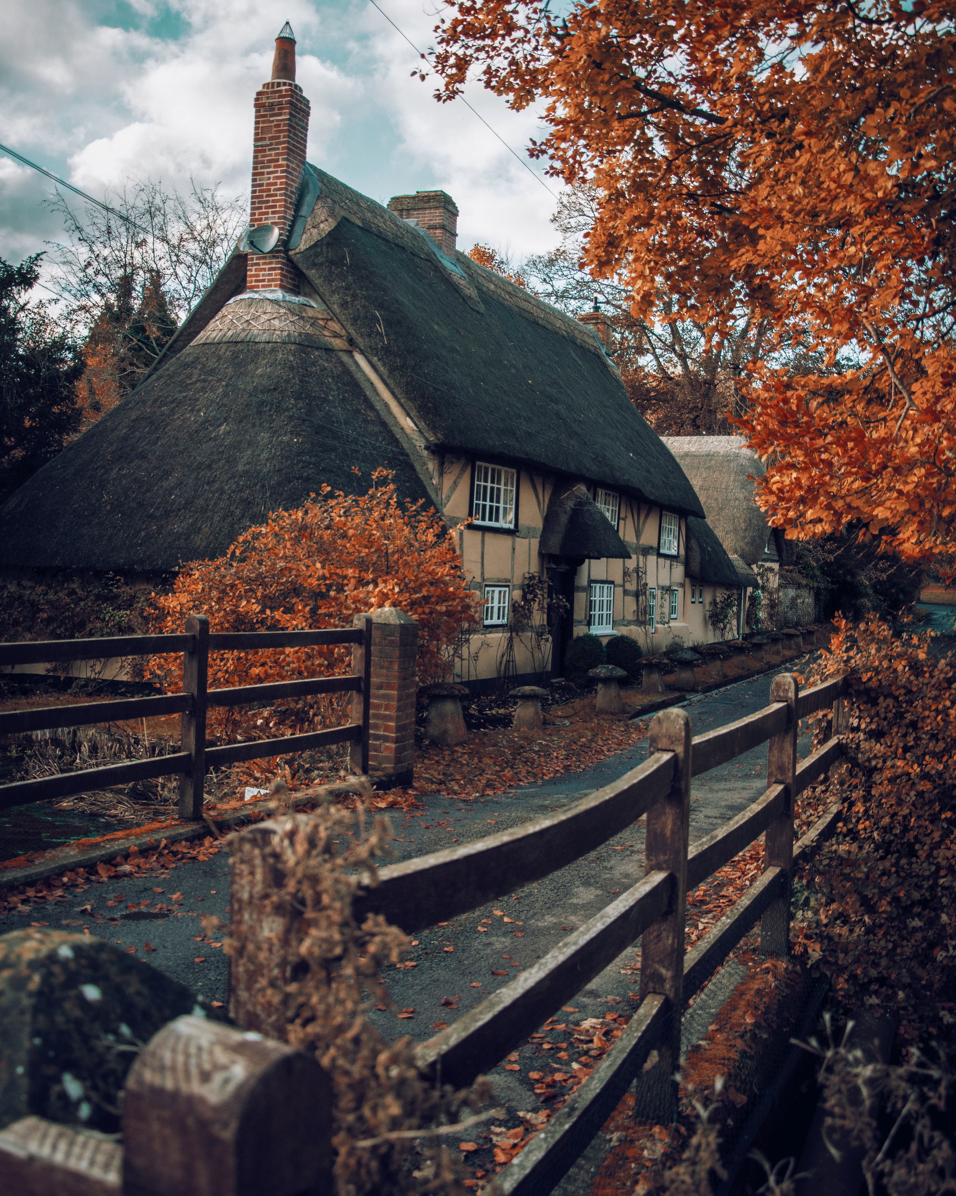 Cosy autumn cottage. Wherwell. Autumn scenery, Autumn photography, Autumn scenes