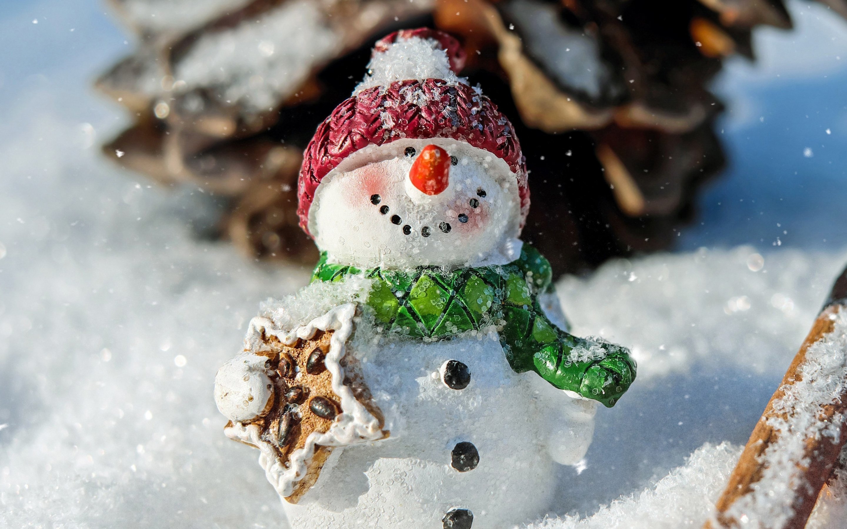 Download 2880x1800 wallpaper winter, snowman, funny, holiday, christmas, mac pro retaia image, background, 16048