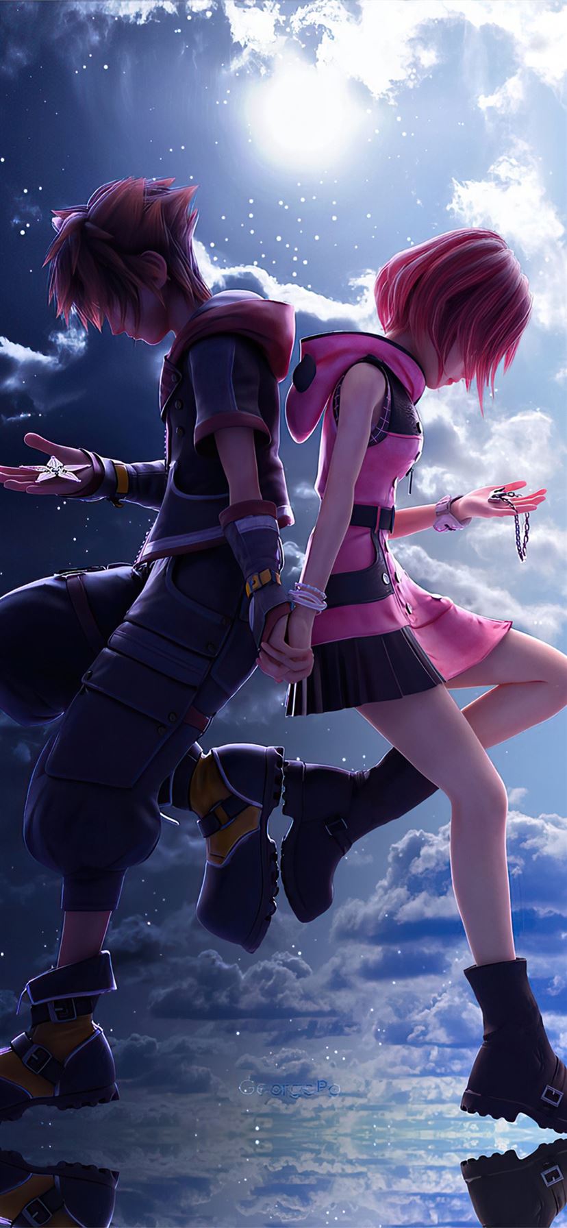 kingdom hearts 3 sora and kaira 4k iPhone 11 Wallpaper Free Download