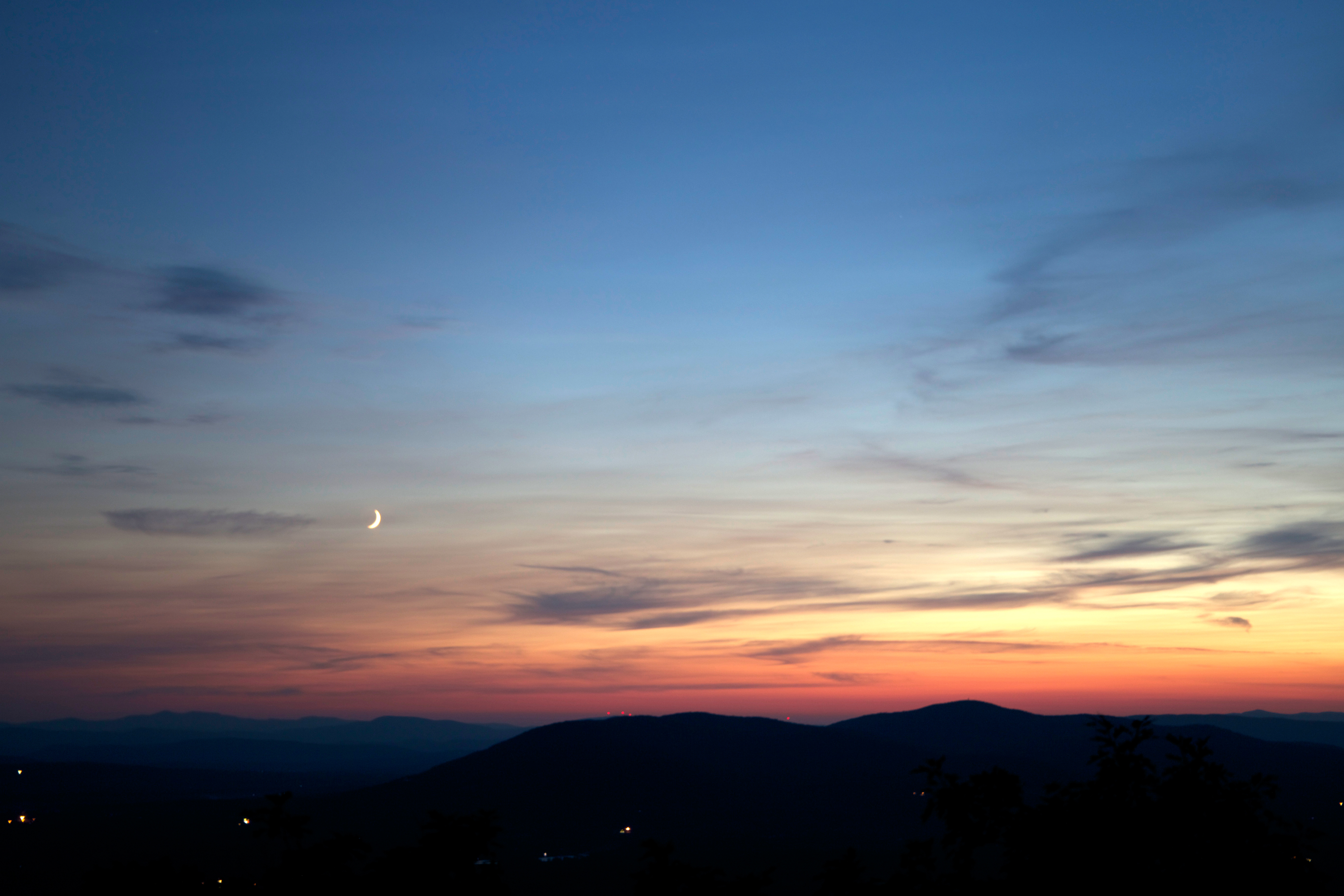 Silhouette of Mountains during Golden Hour Photography · Free