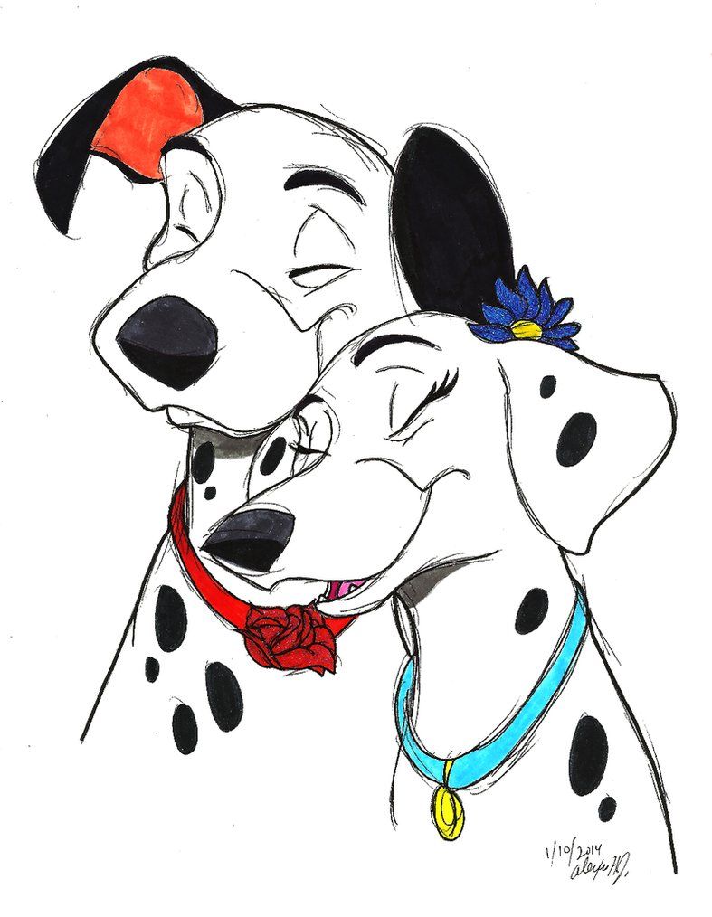 Dalmatians Lovebirds By Stray Sketches (Pongo & Perdita). Disney Quilt, Disney Artwork, Disney Drawings Sketches