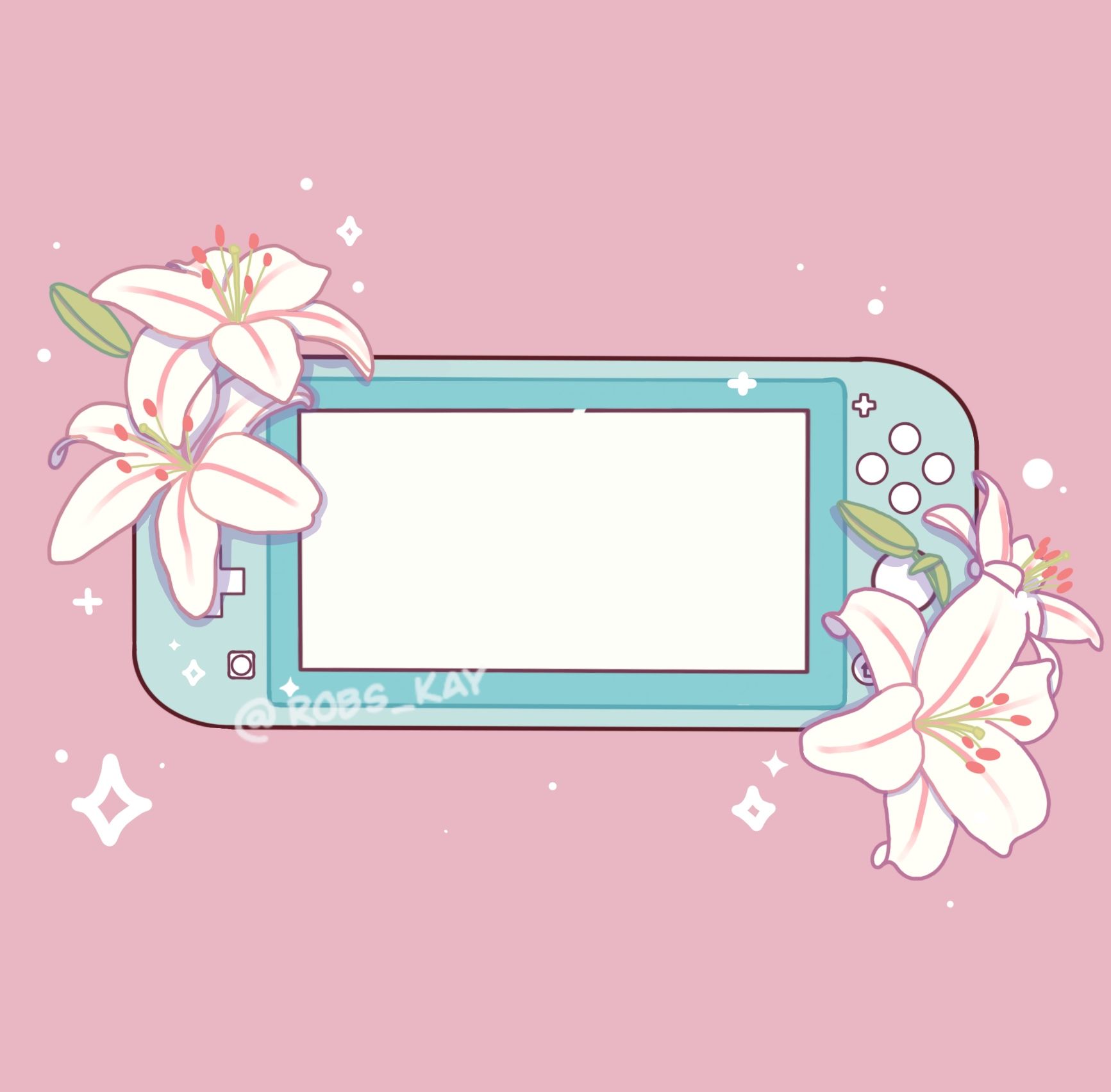 Floral Switch Lite Lilies ✨. Nintendo switch animal crossing, Kawaii wallpaper, Cute wallpaper