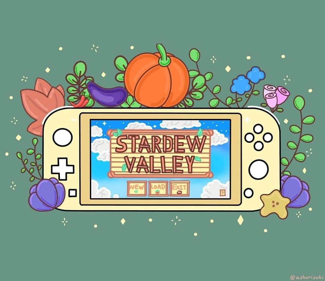 Stardew Valley inspired concept art > Nintendo Switch Lite design > Farming game. ashurisuki. Stardew valley, Farm games, Stardew valley fanart