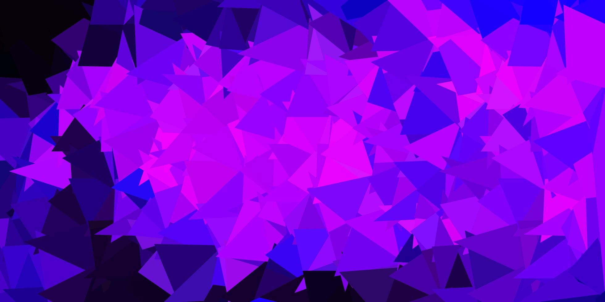 Dark purple, pink vector triangle mosaic wallpaper