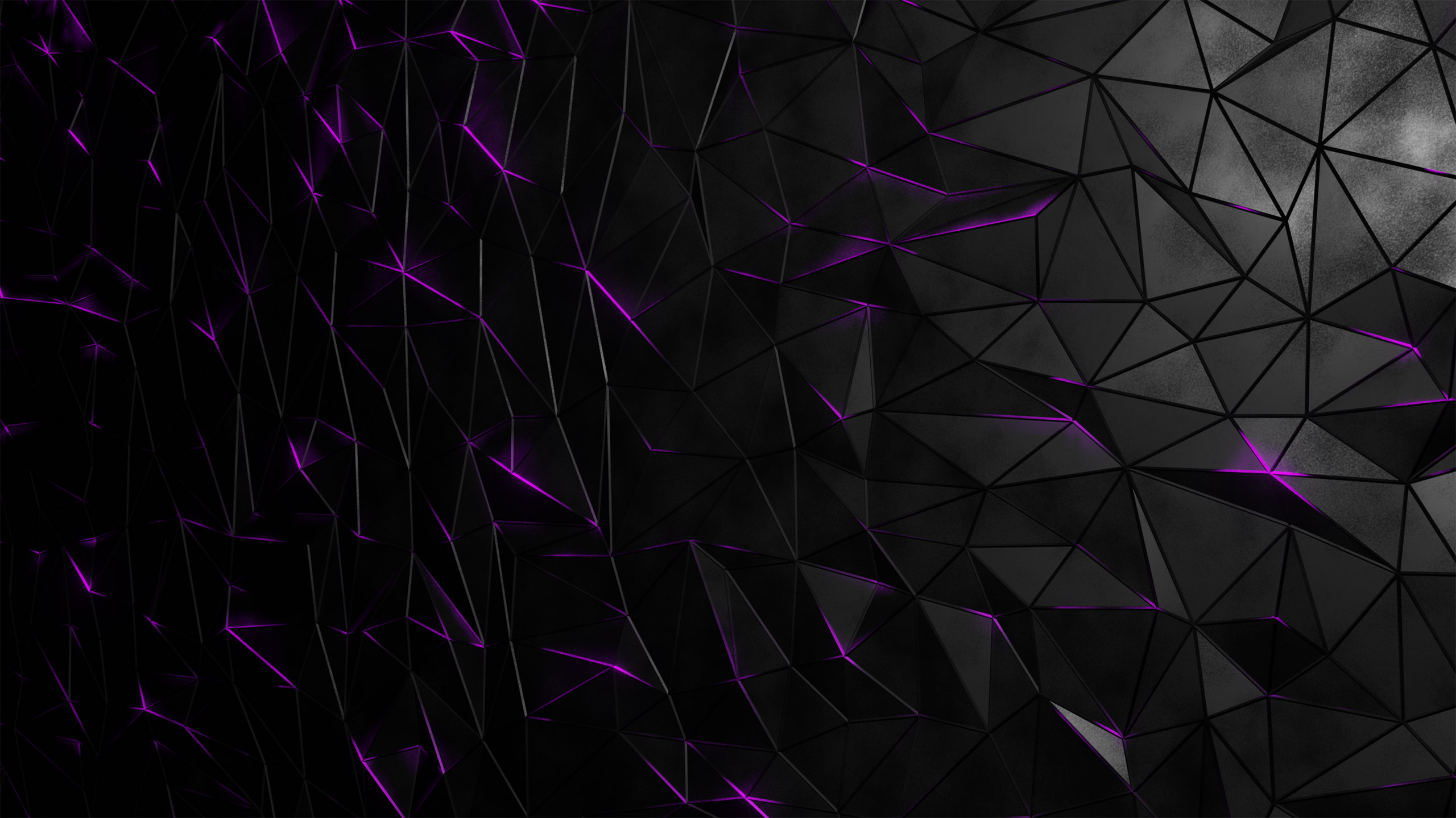 Black Purple Triangles HD Abstract Wallpaper