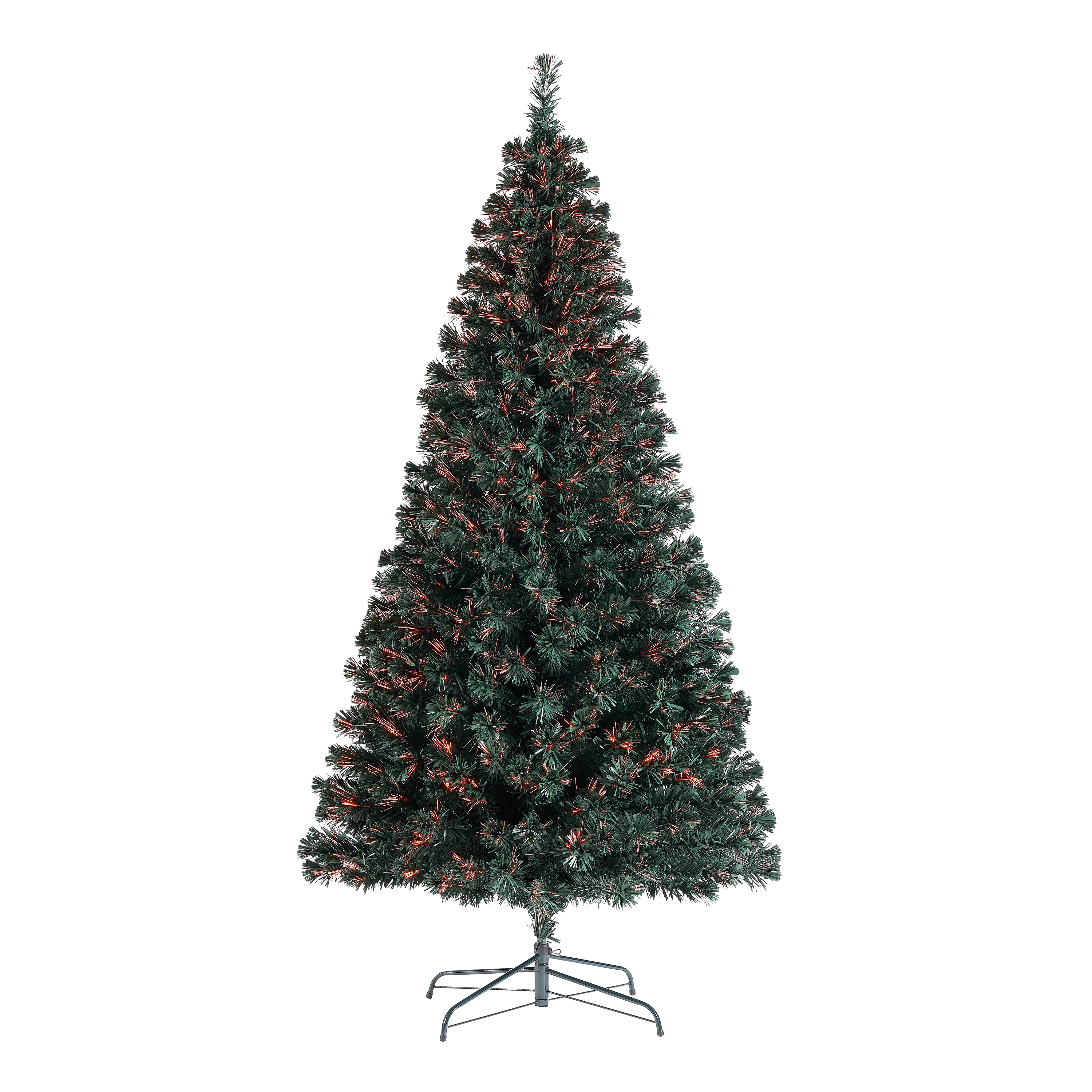Holiday Time Pre Lit Fiber Optic Artificial Christmas Tree, 7', Multi Color