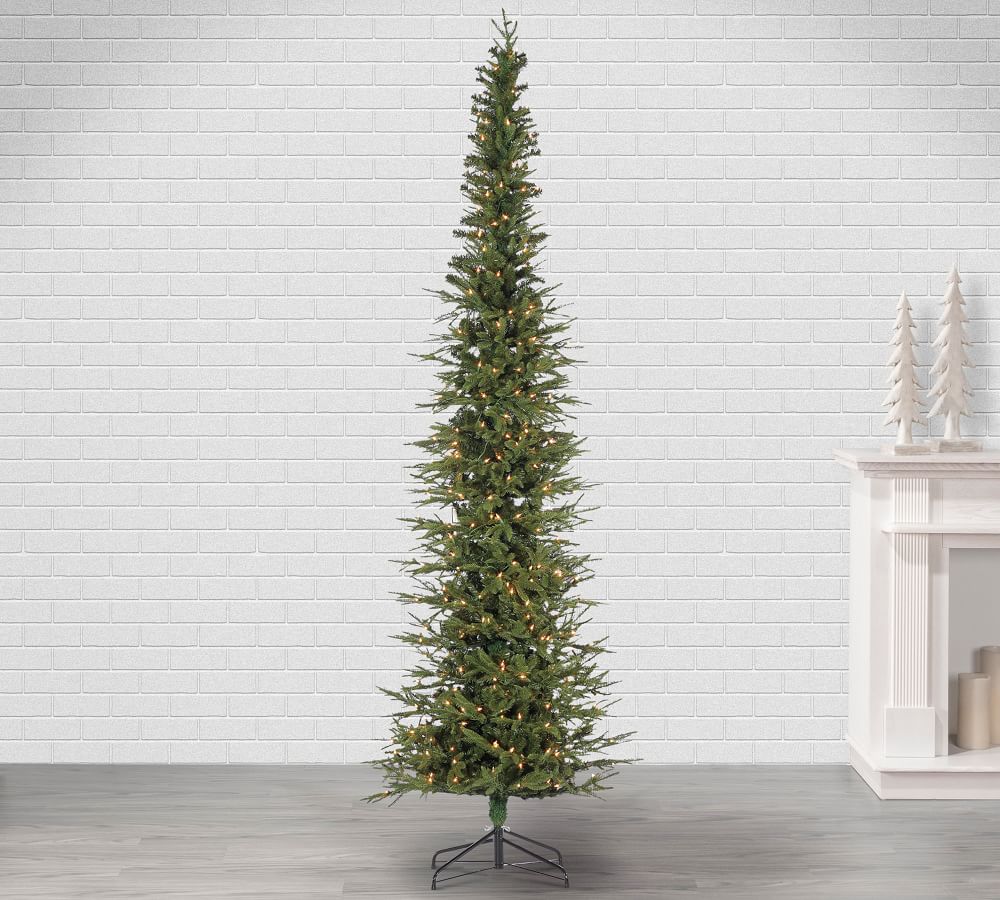 Pre Lit Narrow Lincoln Pine Artificial Christmas Trees